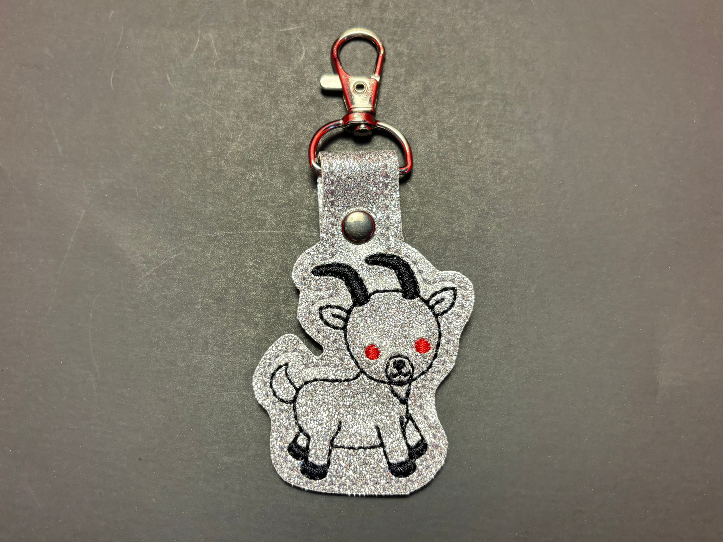 Stitched Sparkle Vinyl Silver Phillip - Keychain