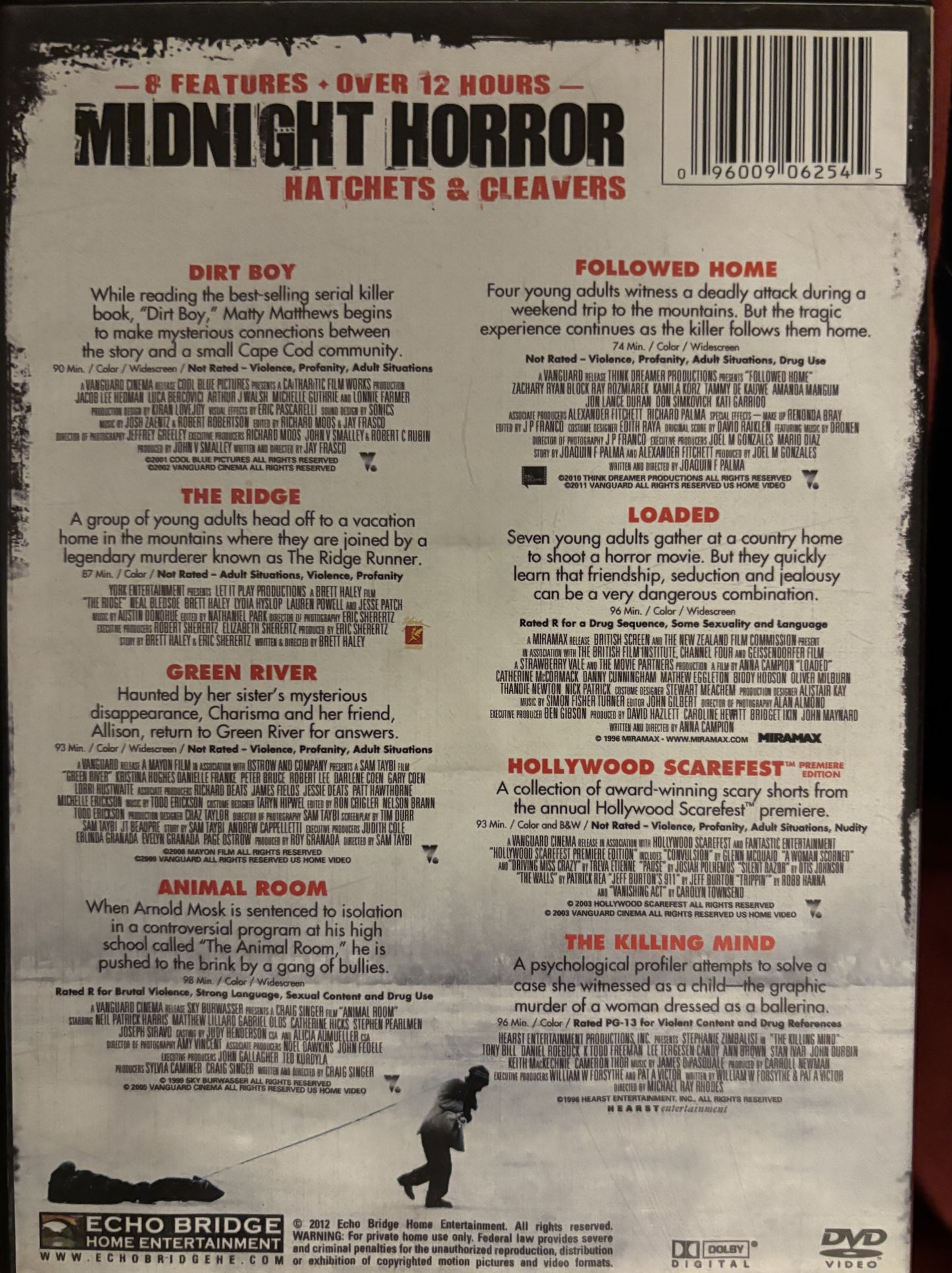 8 Midnight Horror Movies Hatchets & Cleavers - DVD - used