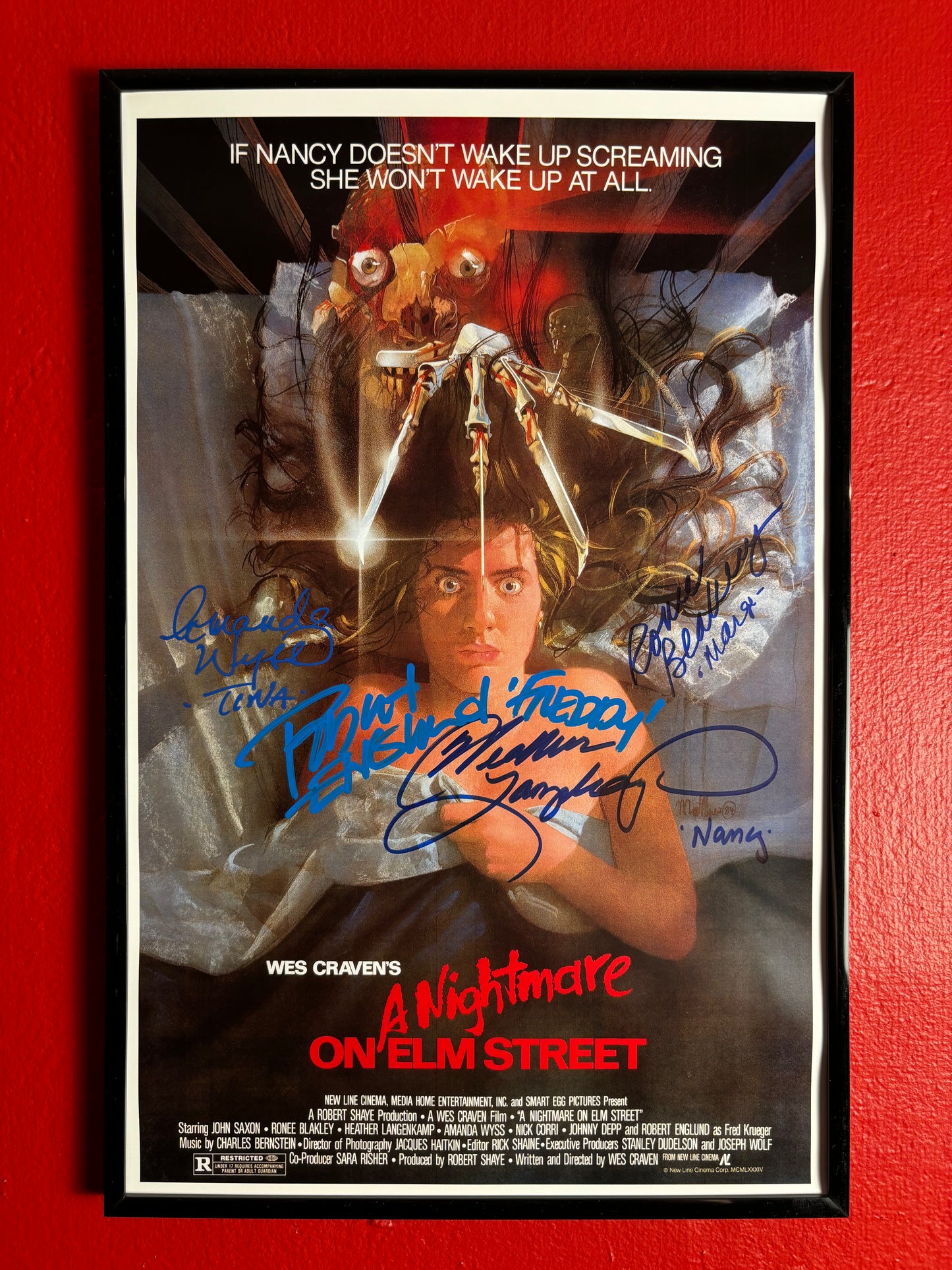 A Nightmare on Elm Street (1984) 11" x 17" - autographed poster