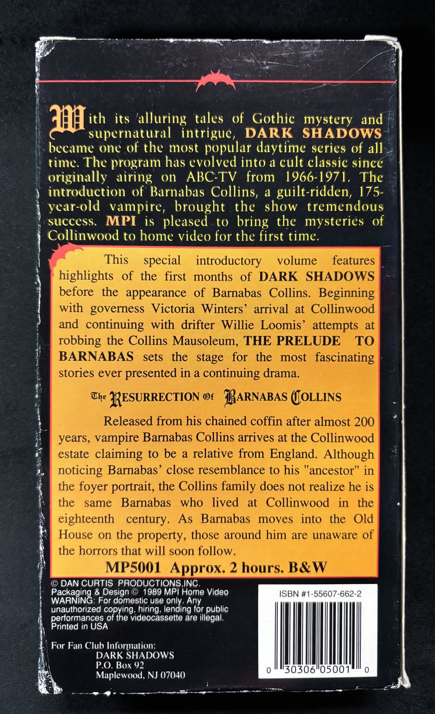 The Resurrection of Barnabas Collins; Dark Shadows Vol. 1 - VHS - used