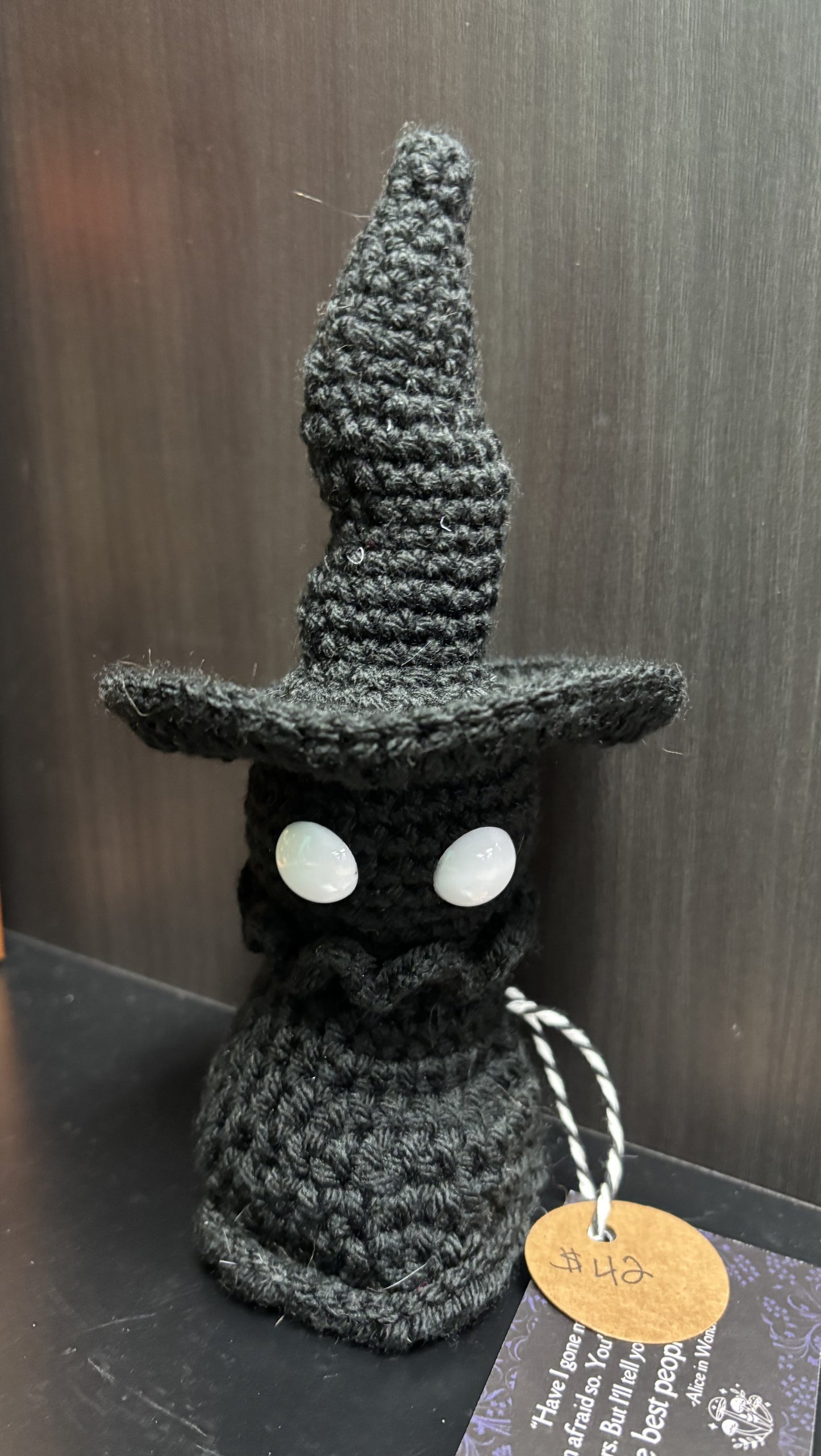 Black Witch with white eyes - Crochet Critter