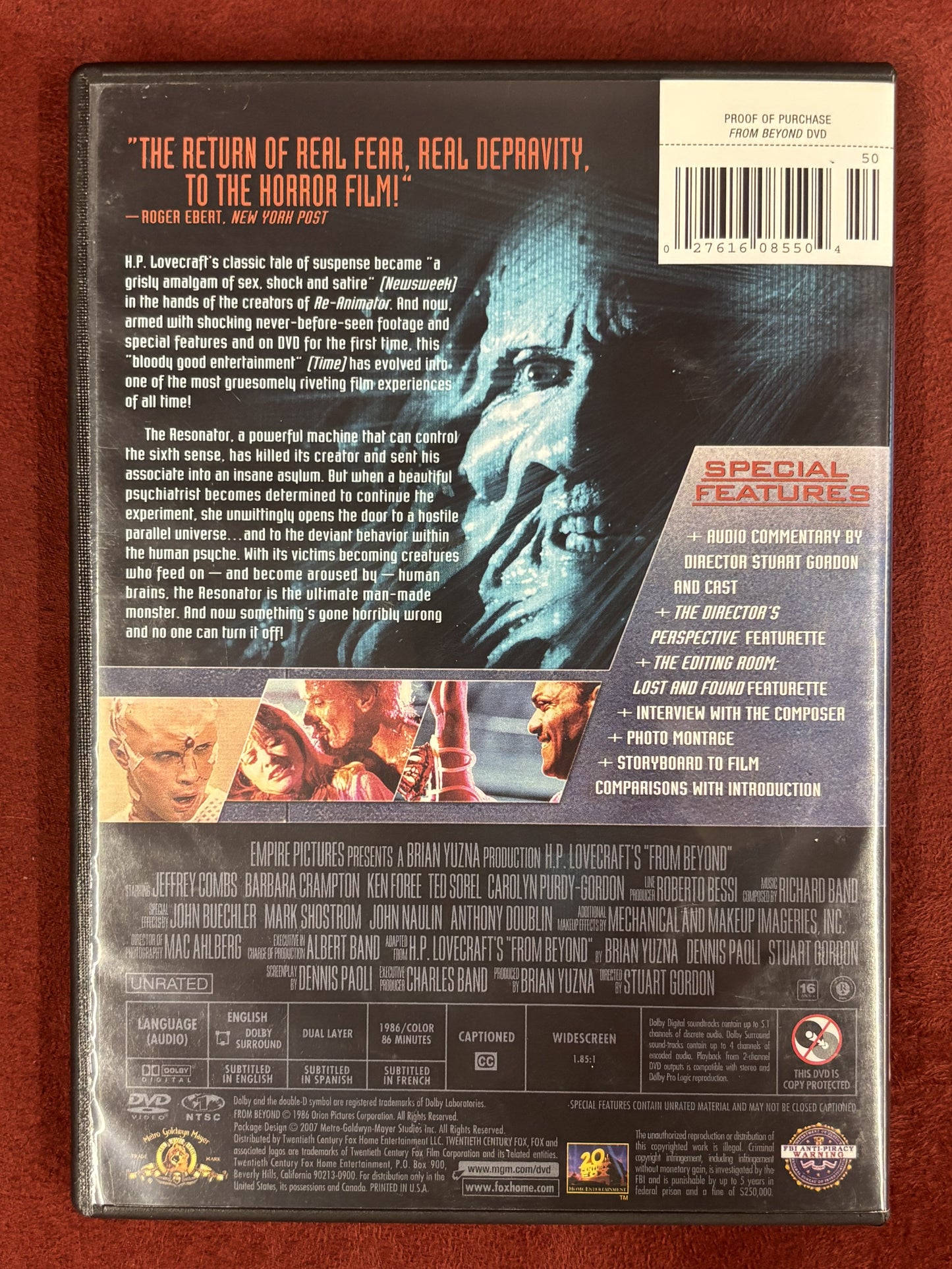 From Beyond (1986) - DVD - used