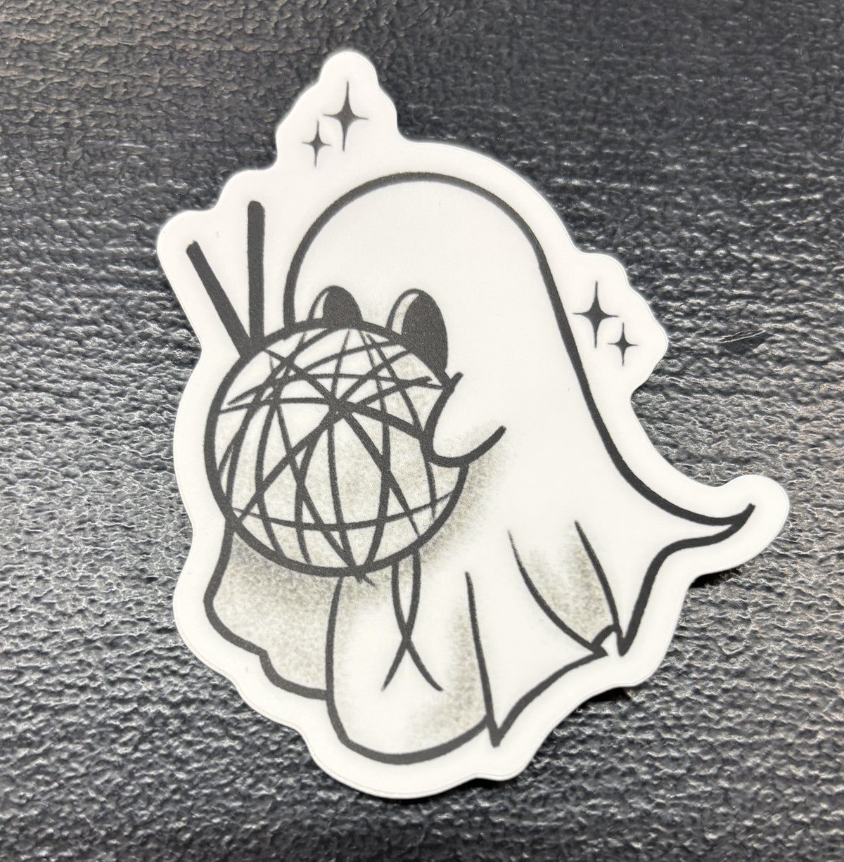Ghost with yarn - sticker