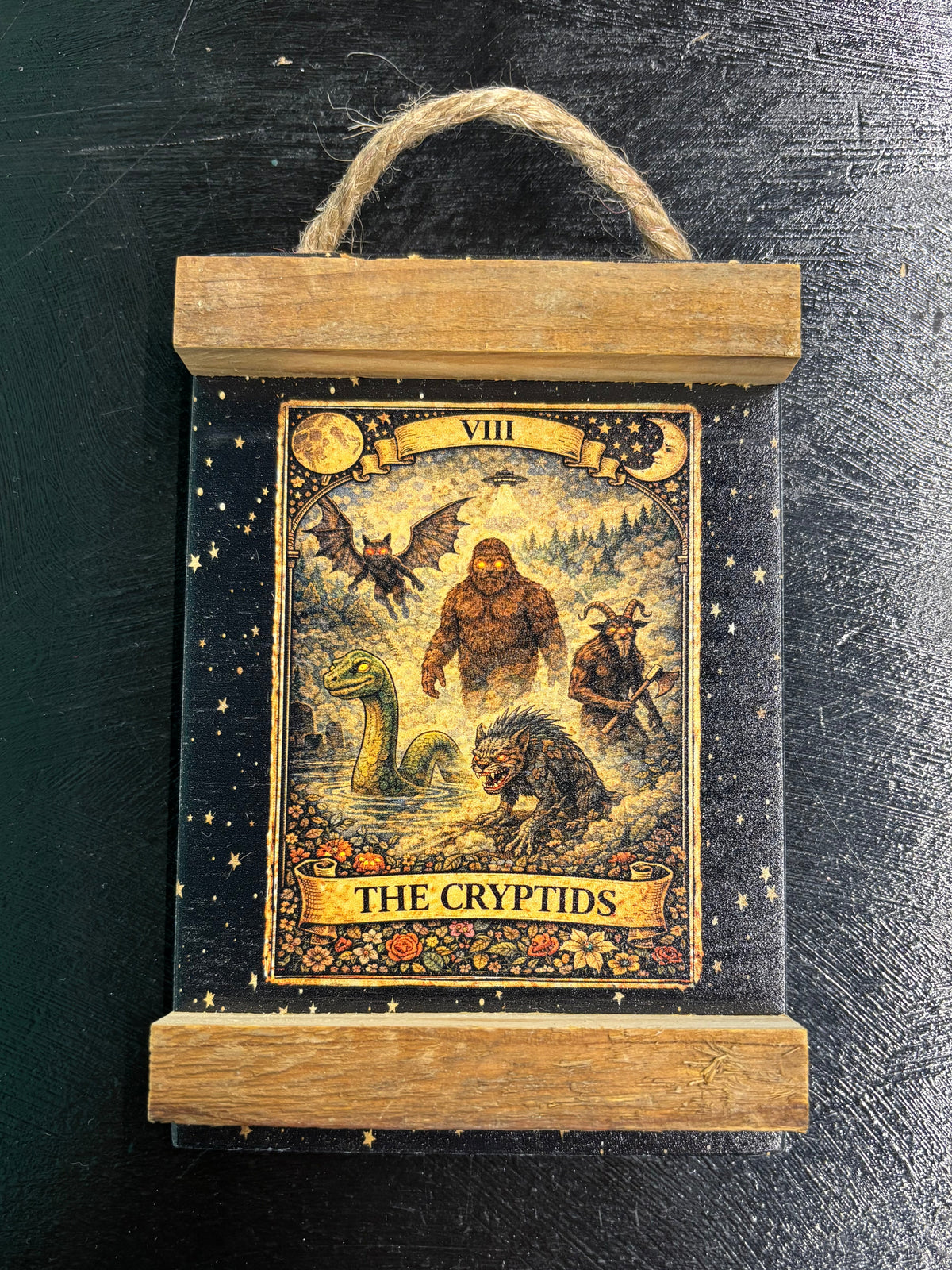 The Cryptids Tarot - Wood Sign
