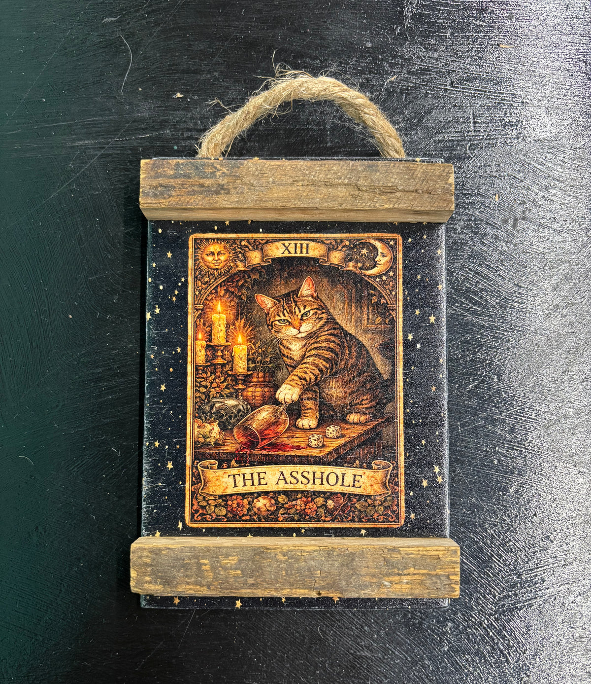 The Asshole (Cat Lover) Tarot - Wood Sign