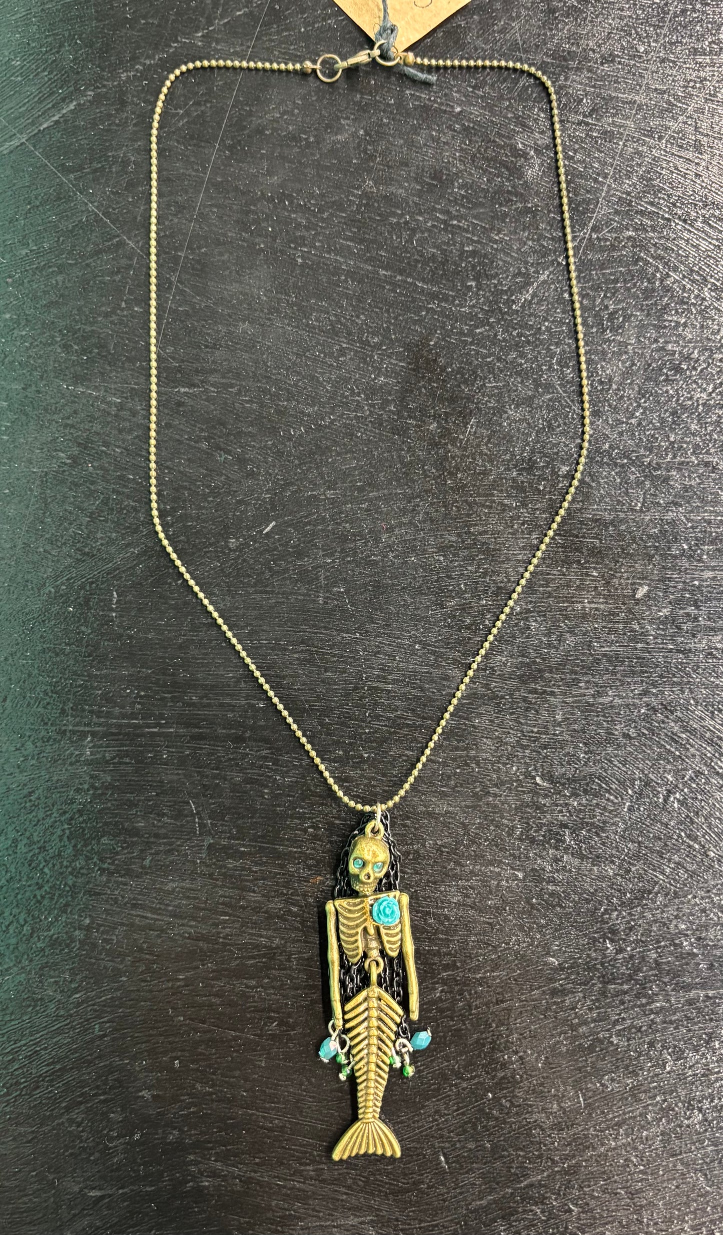 Metal Mermaid with Hair/ Locks - Necklace