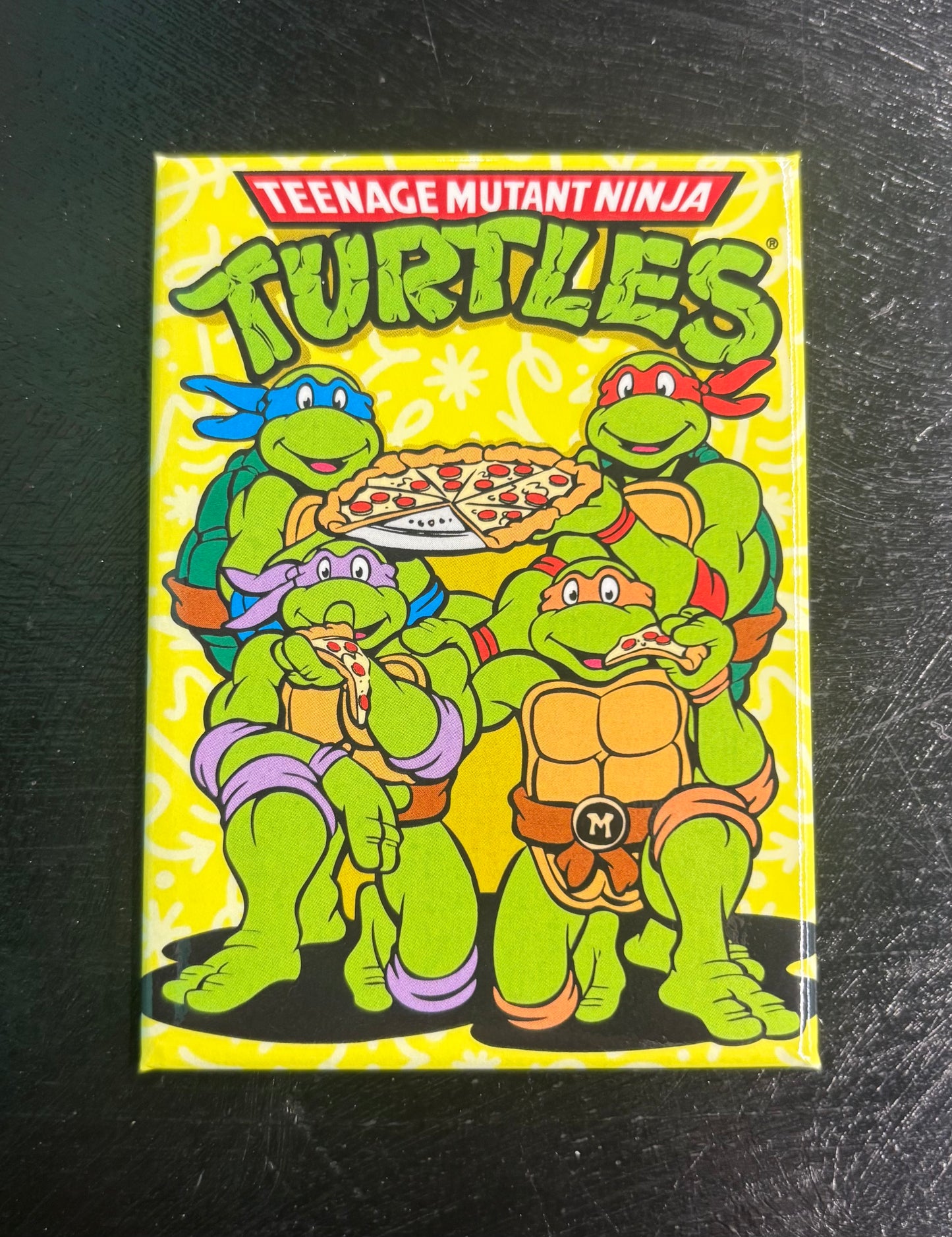 TMNT Cartoon Eating Pizza - Magnet