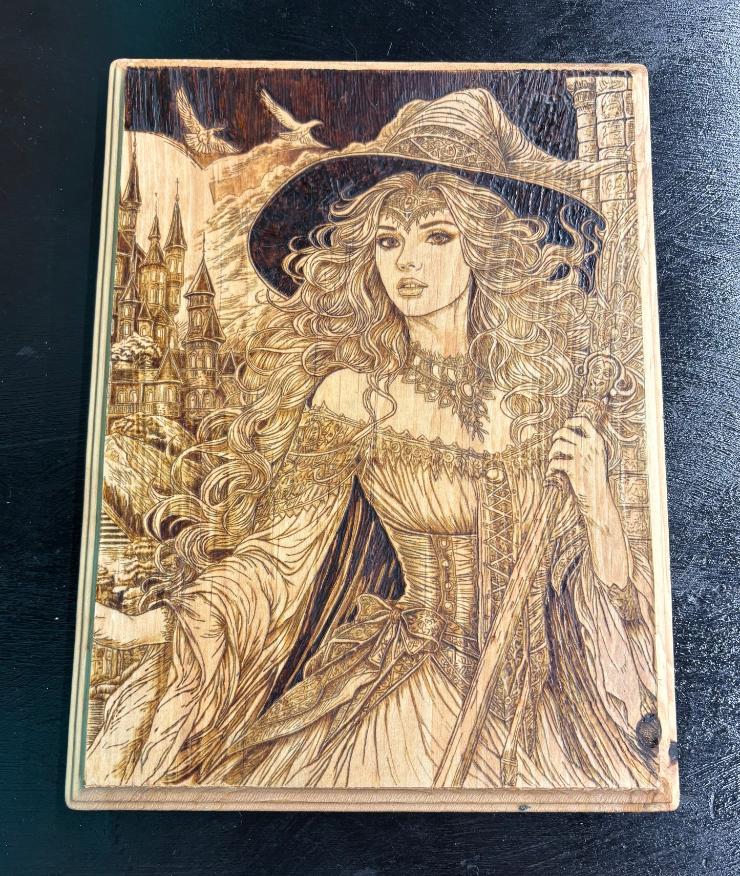 Large Dark Witch - Wood Art