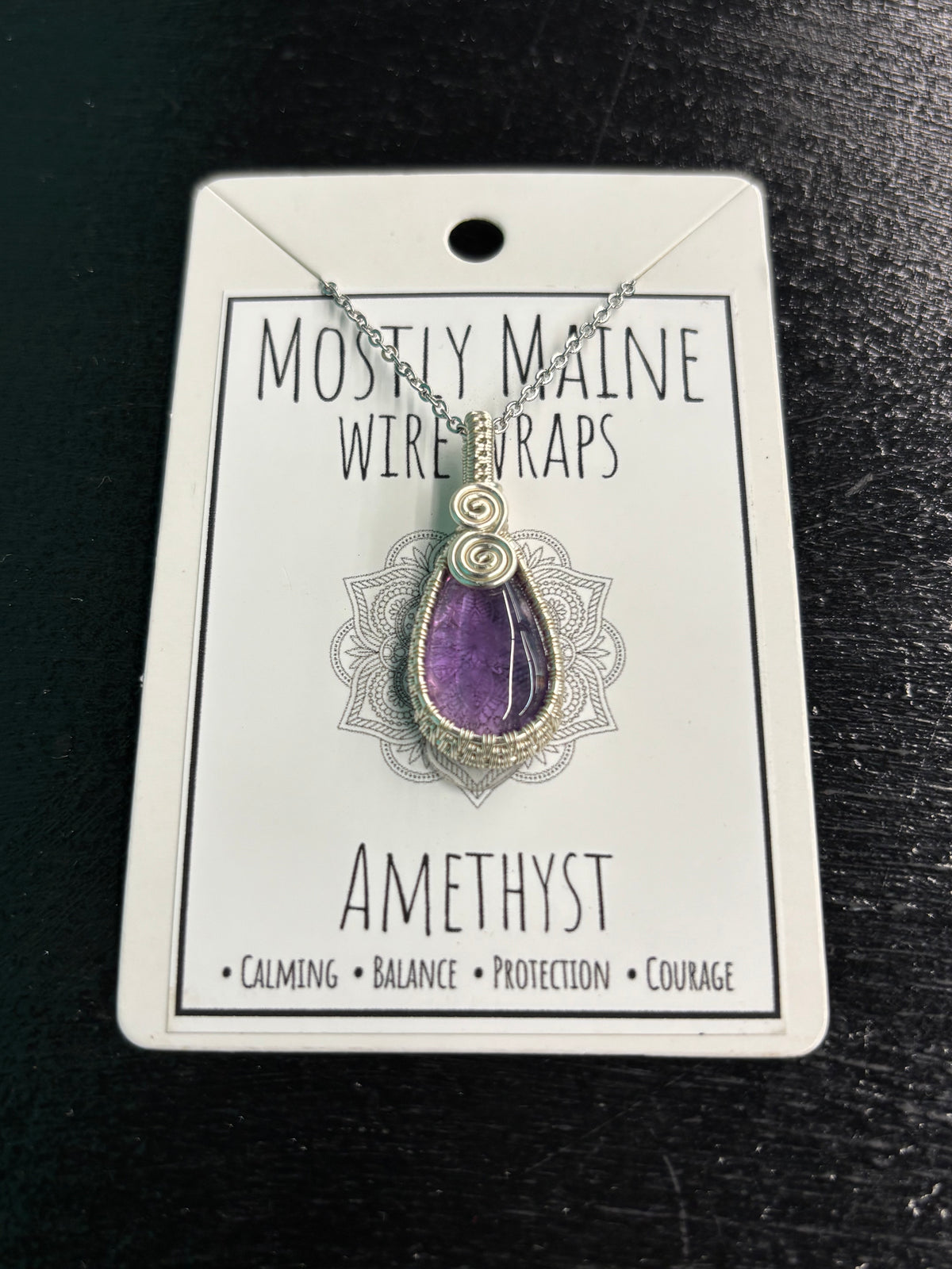 Amethyst Wire Wrapped Silver - Necklace
