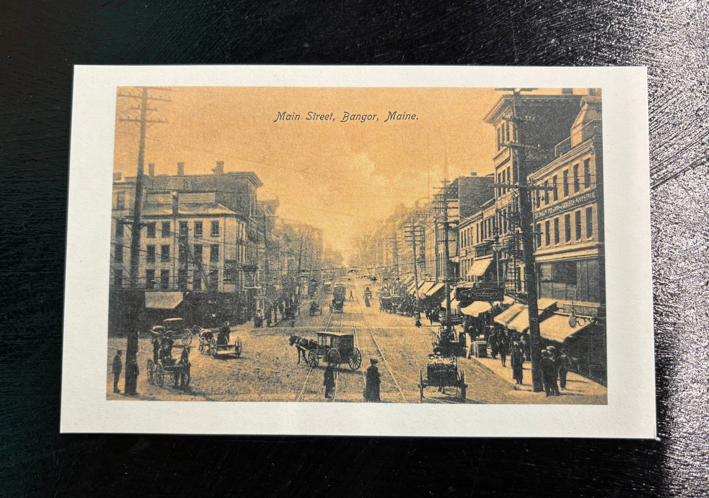 Carriages Main Street Bangor - Postcard