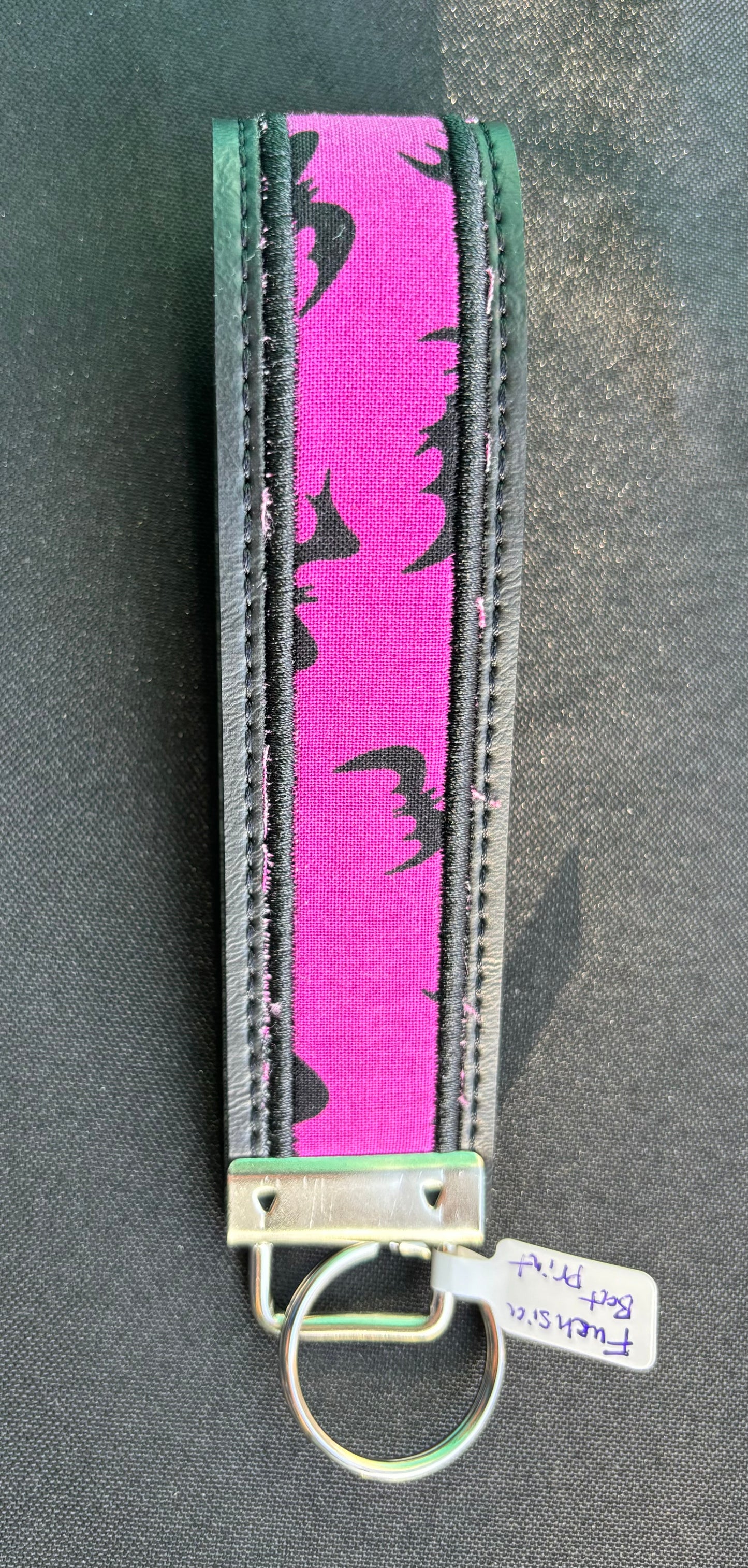 Fuchsia Bat Print - Key Fob
