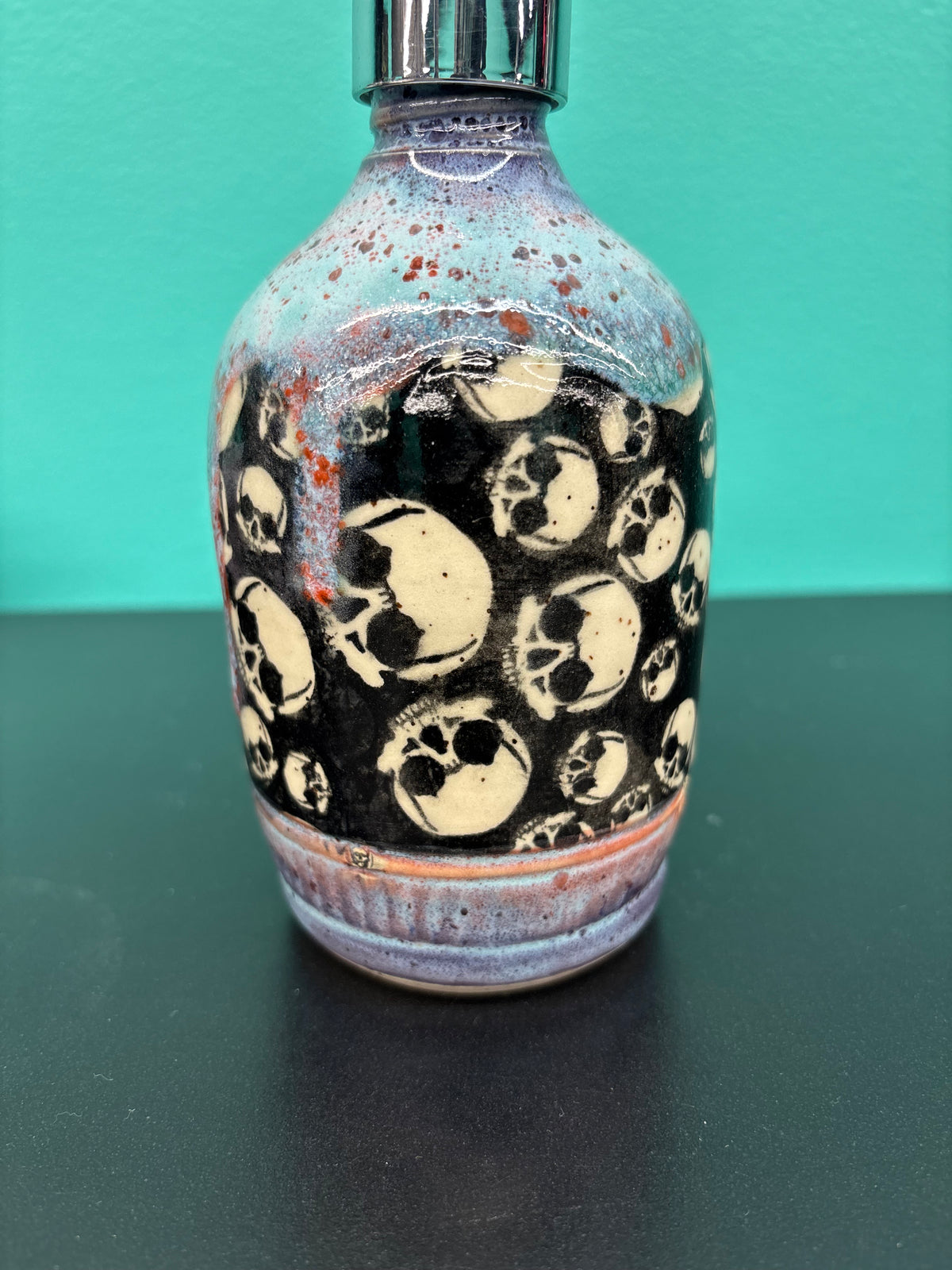 Ceramic Skull Pattern - Liquid Soap Dispenser