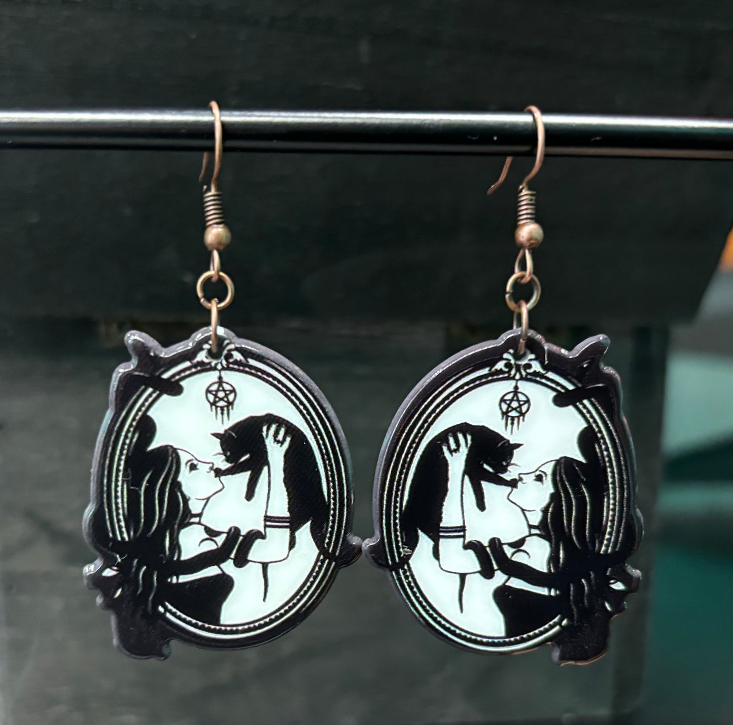 Portrait with Cat - Earrings