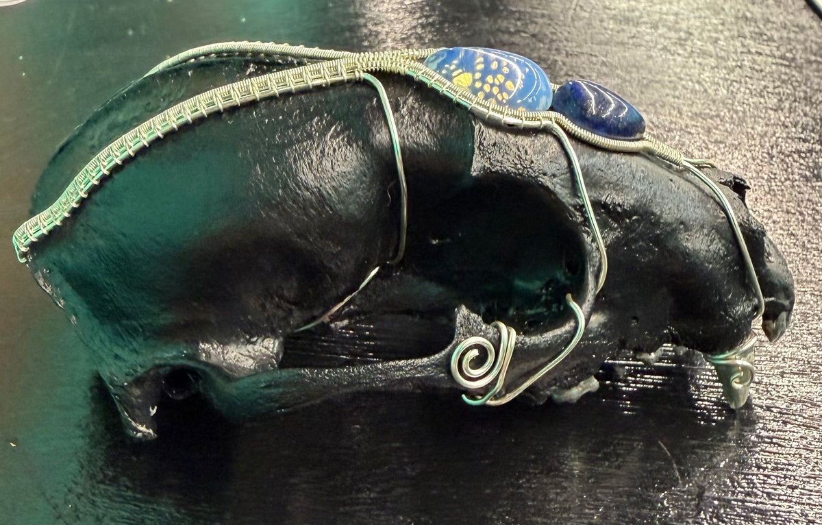 Wire Wrapped Raccoon Skull - Silver