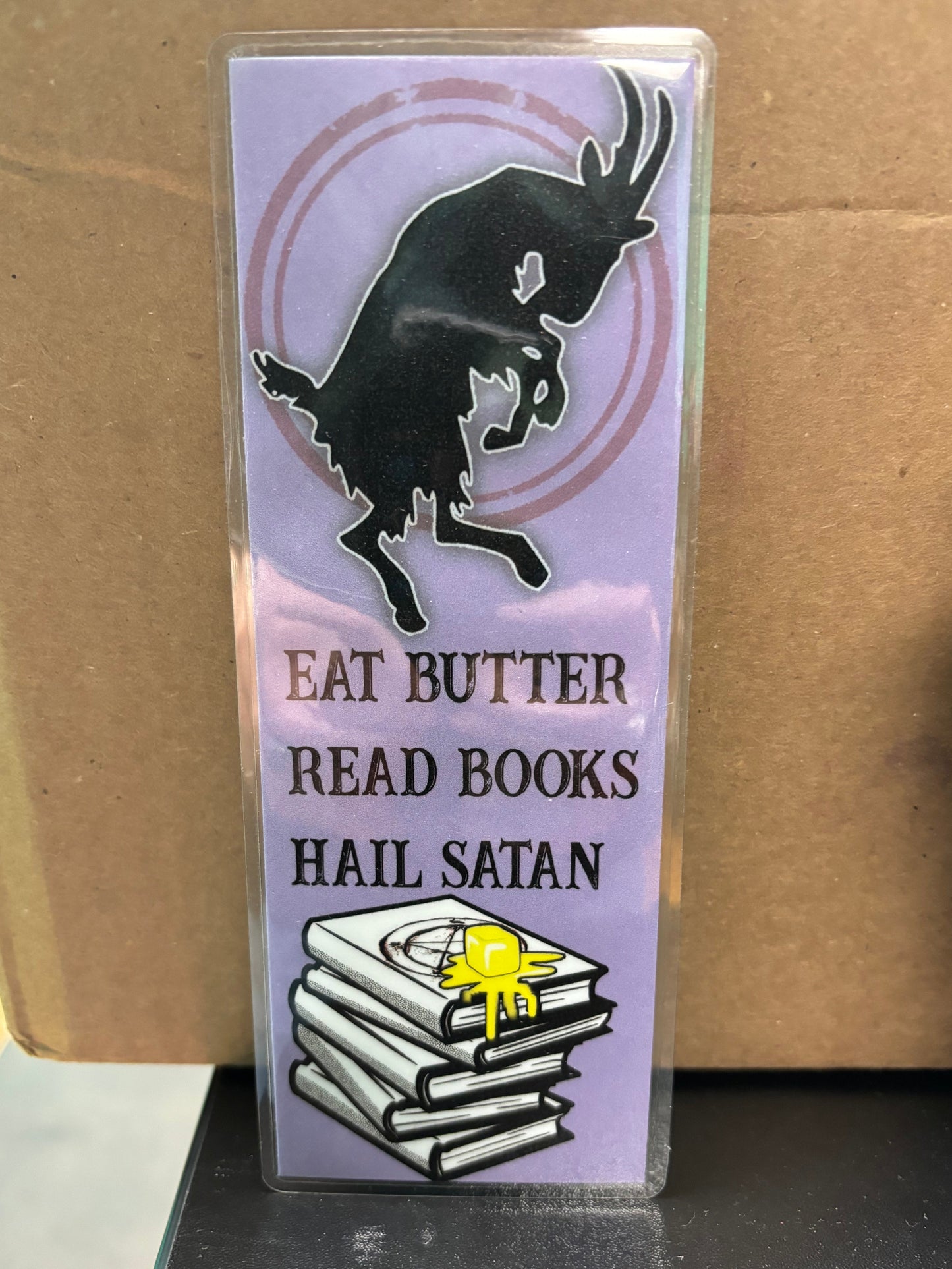 Eat Butter, Read Books, Hail Satan - Bookmark