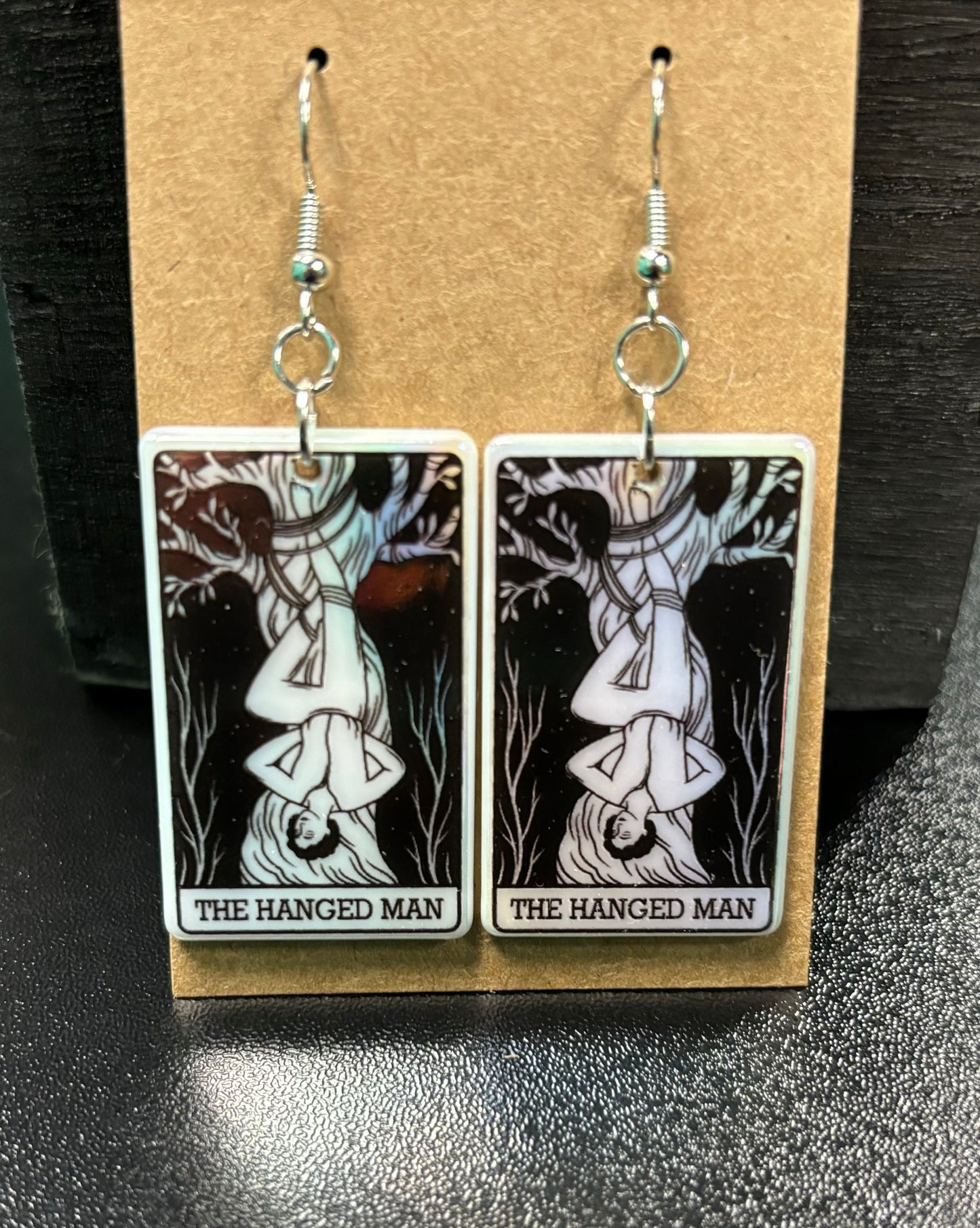White Tarot Card - Earrings