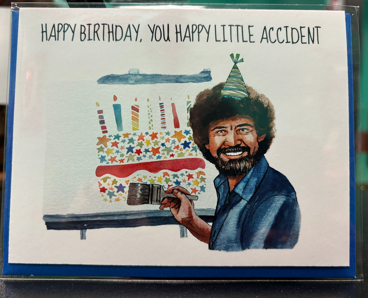 Bob Ross Little Accident Birthday - Card