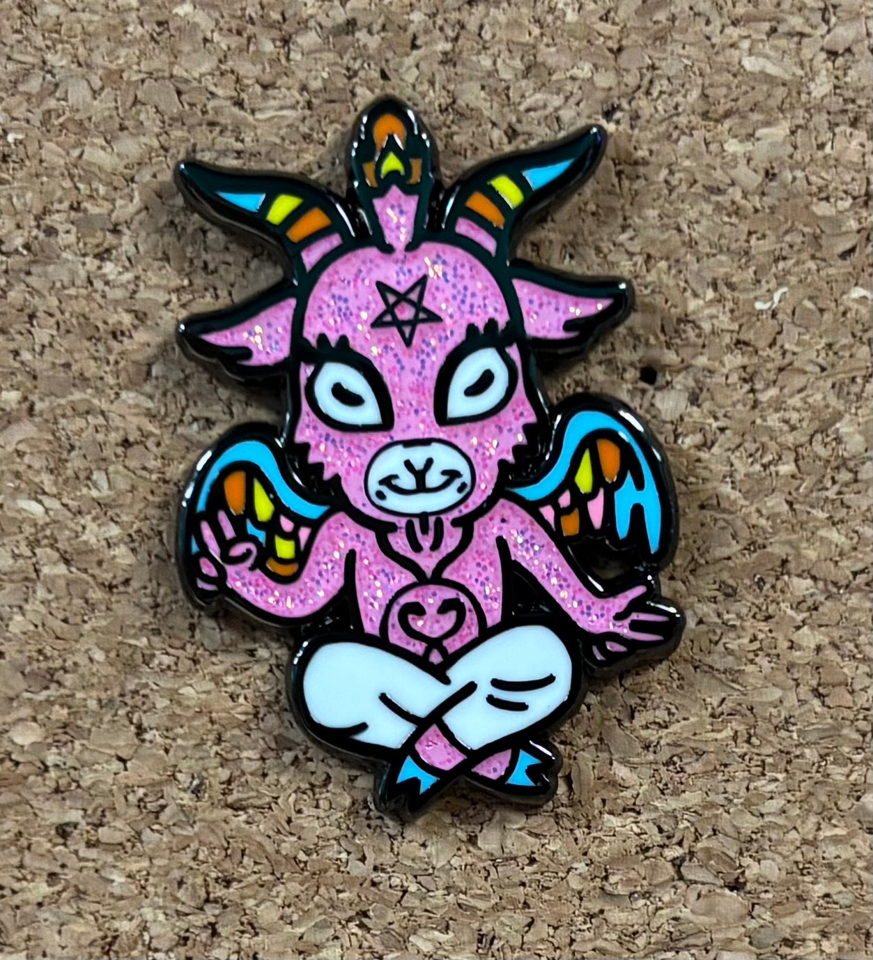 Pink Cute Baphomet Goat  - Pin