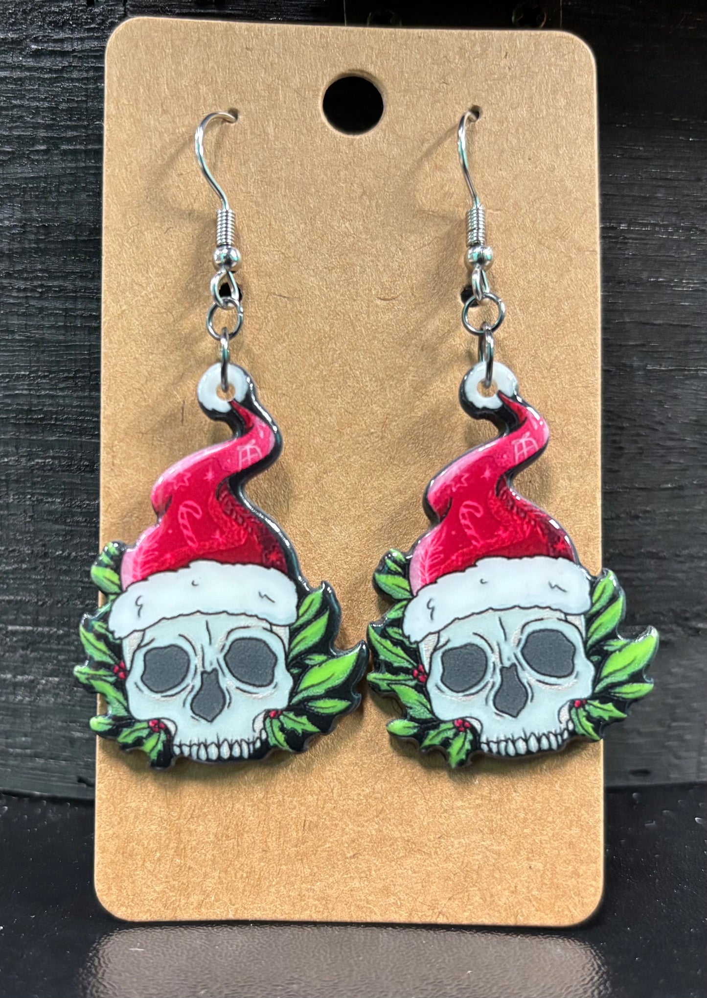 Santa Skull - Earrings