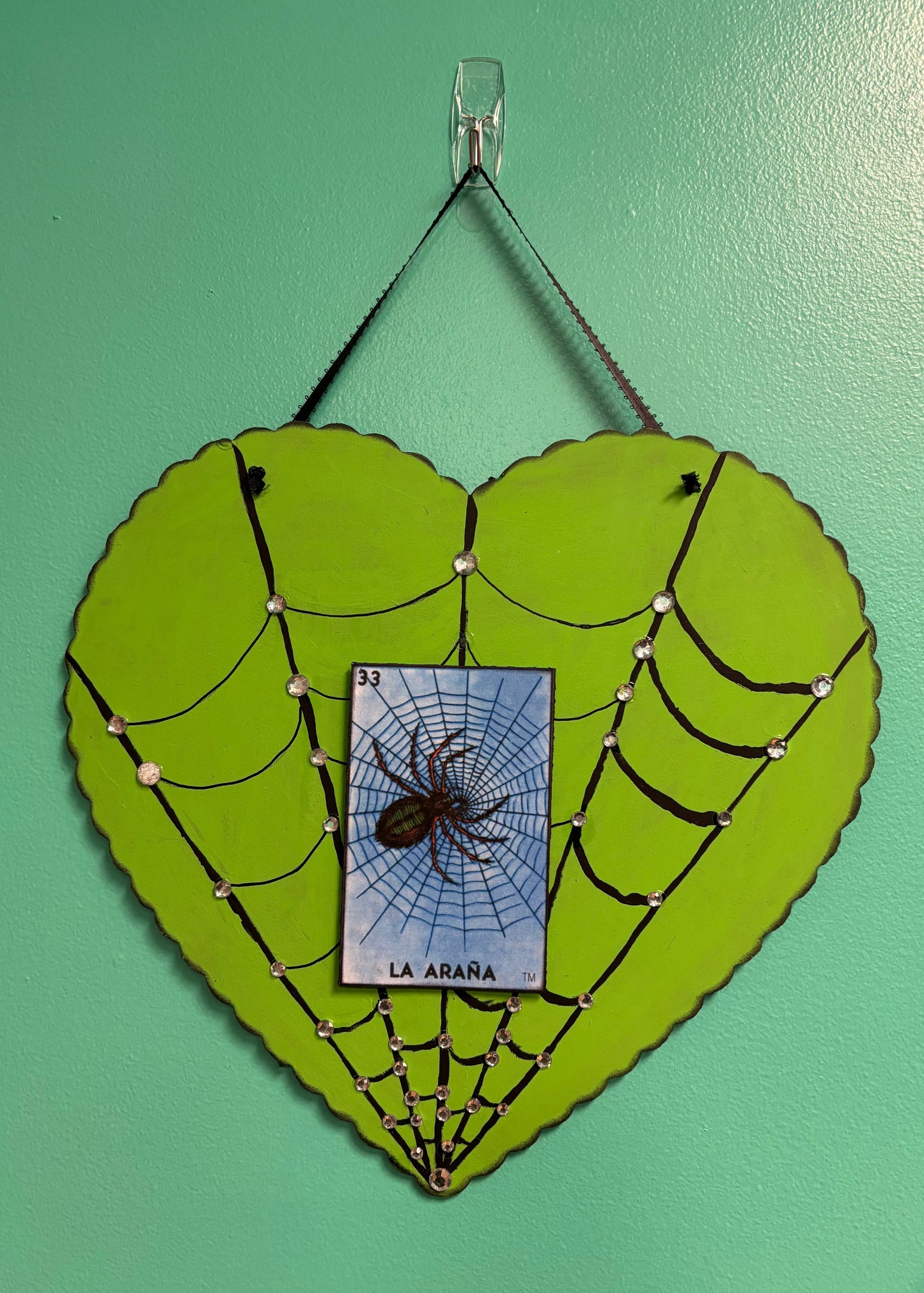 Spider Green Heart, "La Arana" - wall art