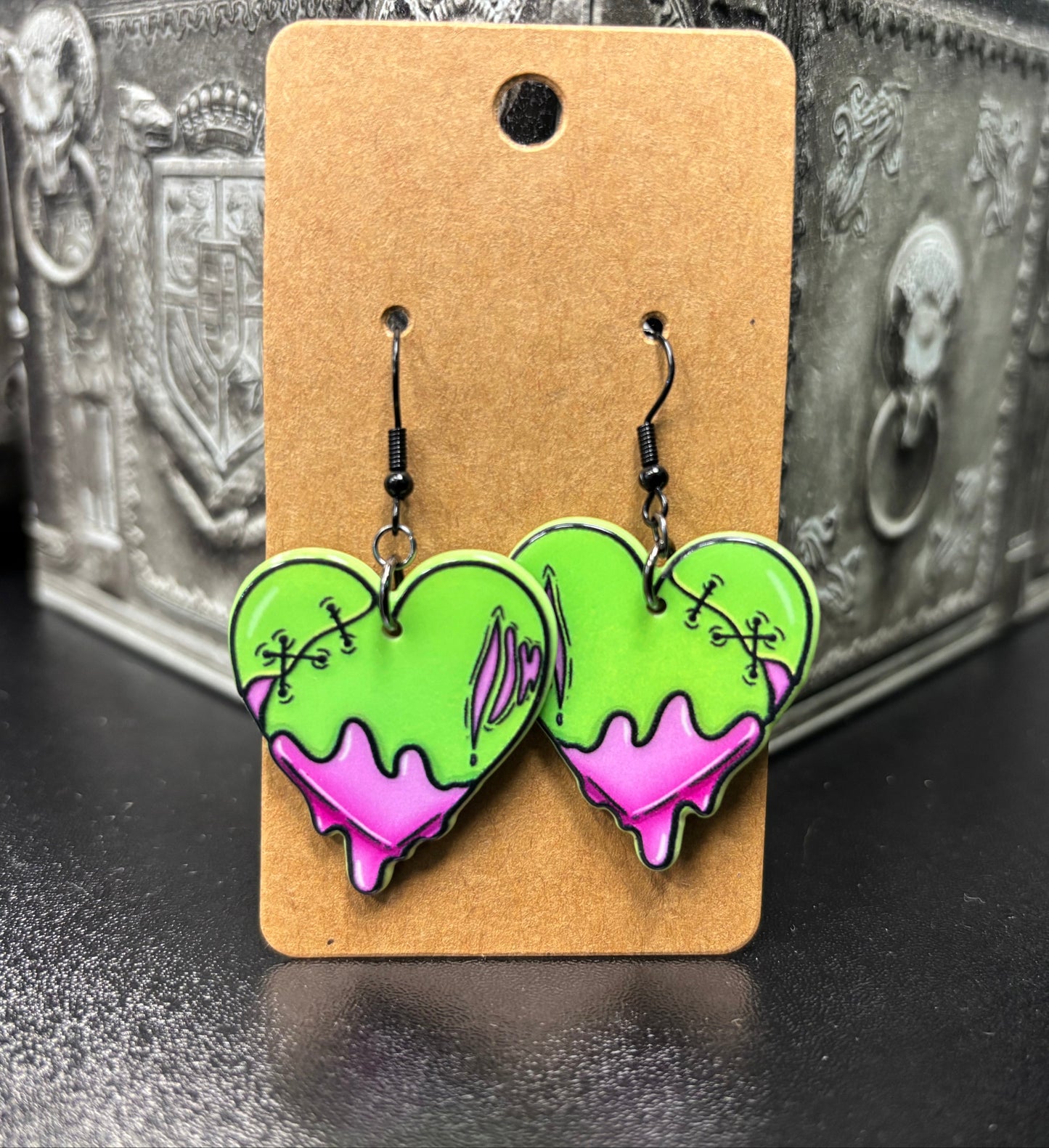 Zombie Franken Heart - earrings