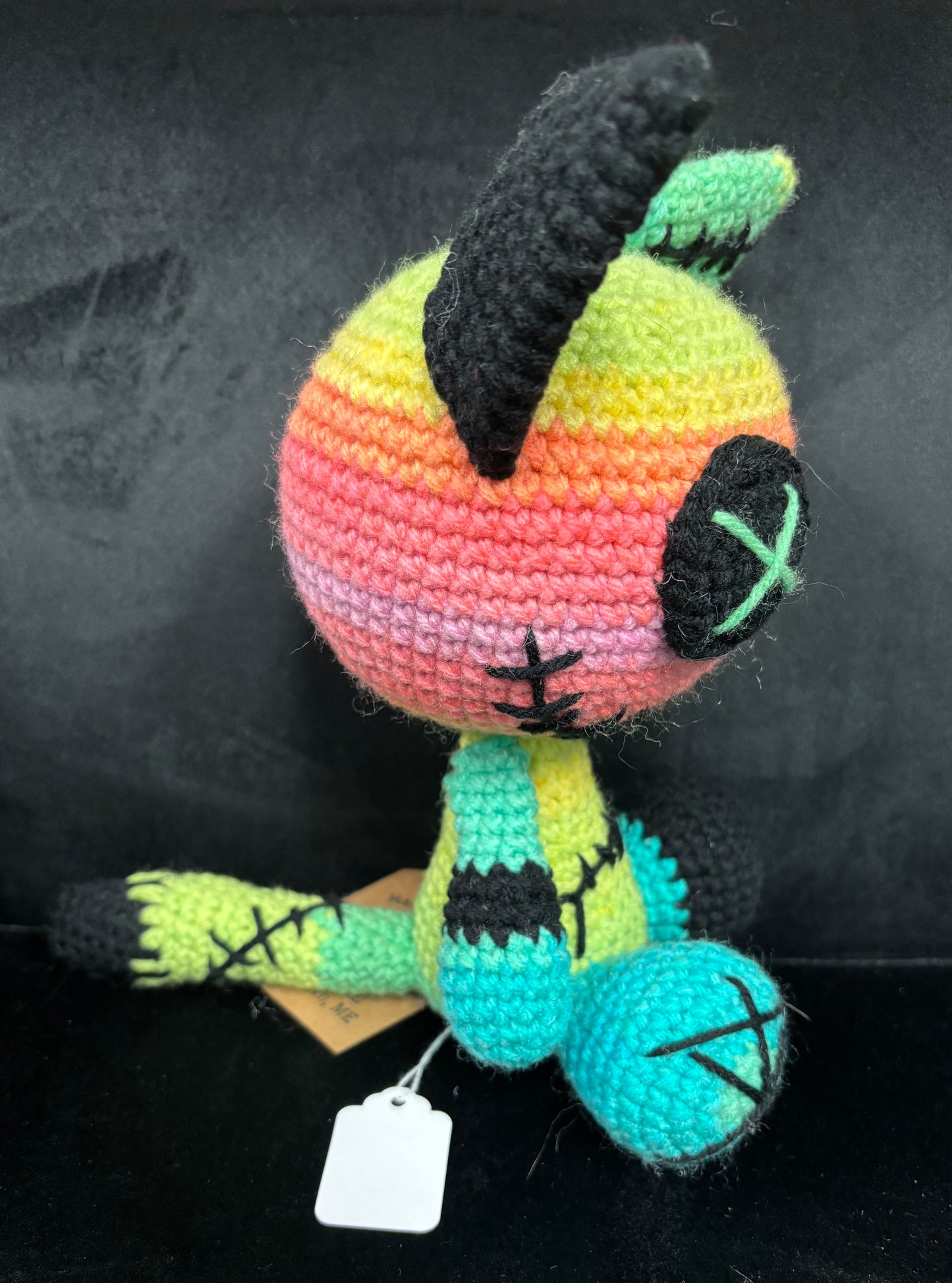 Large Multicolored Voodoo Kitty - crochet creature