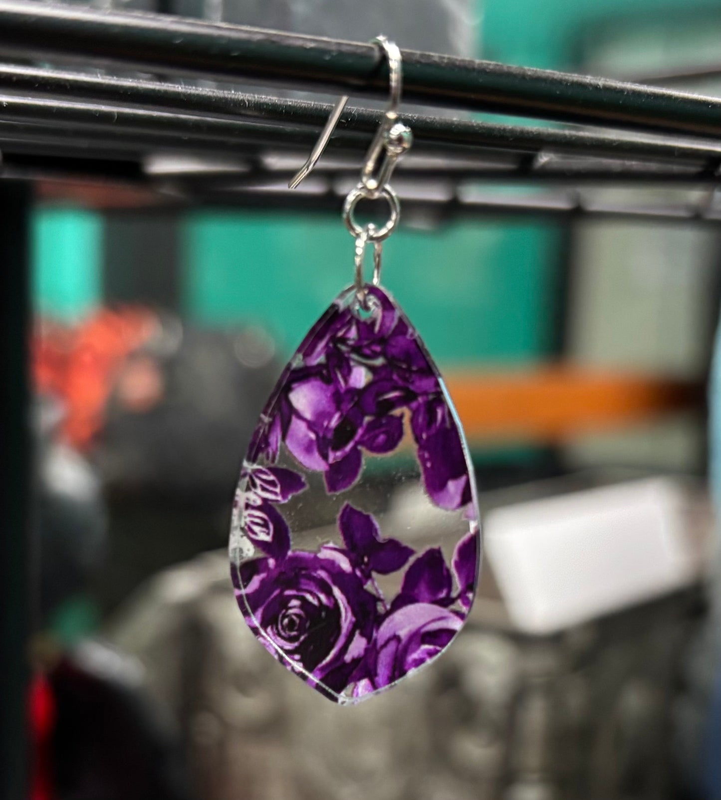Purple Roses - Earrings
