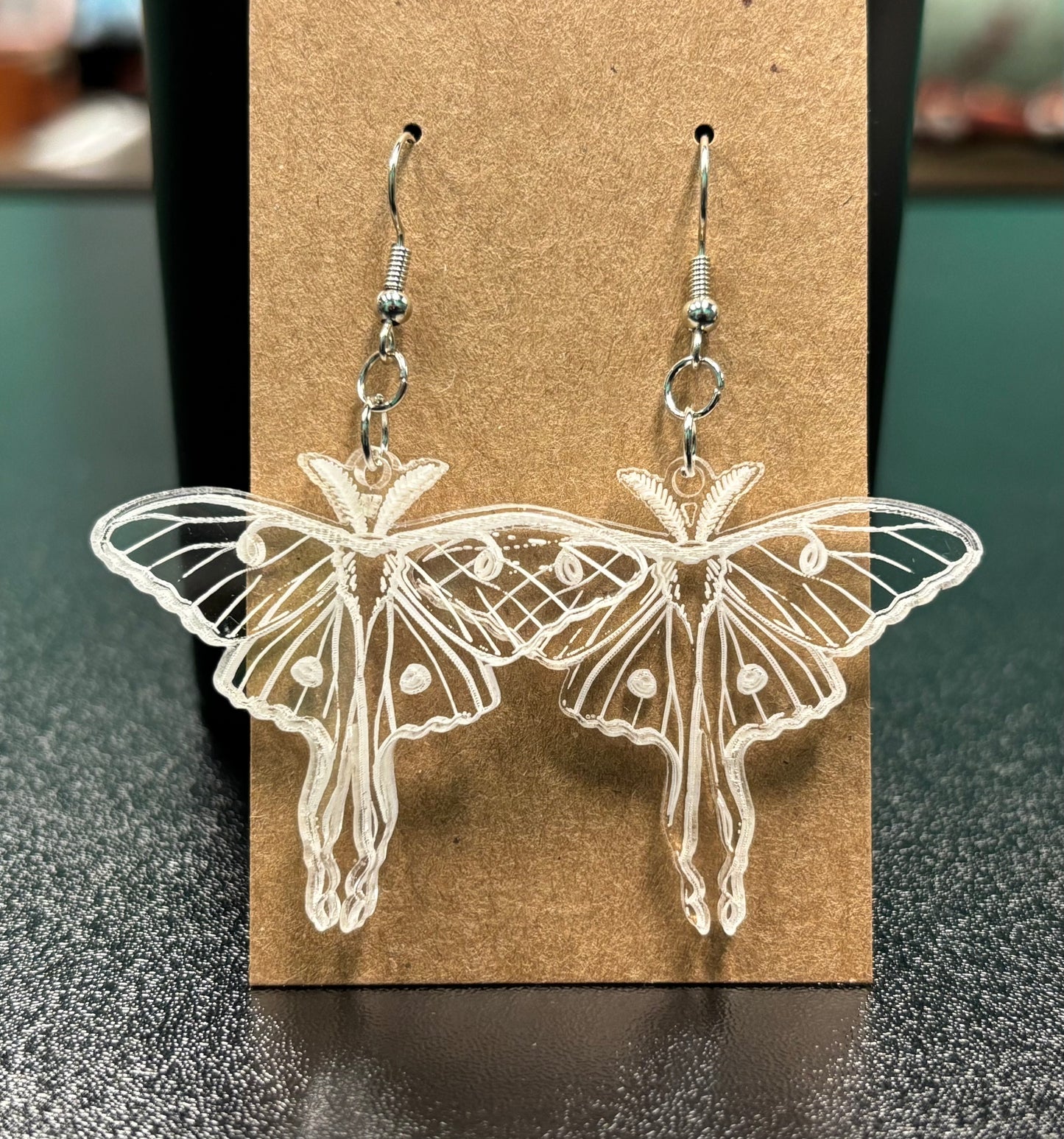 Clear Luna Moth - Earrings