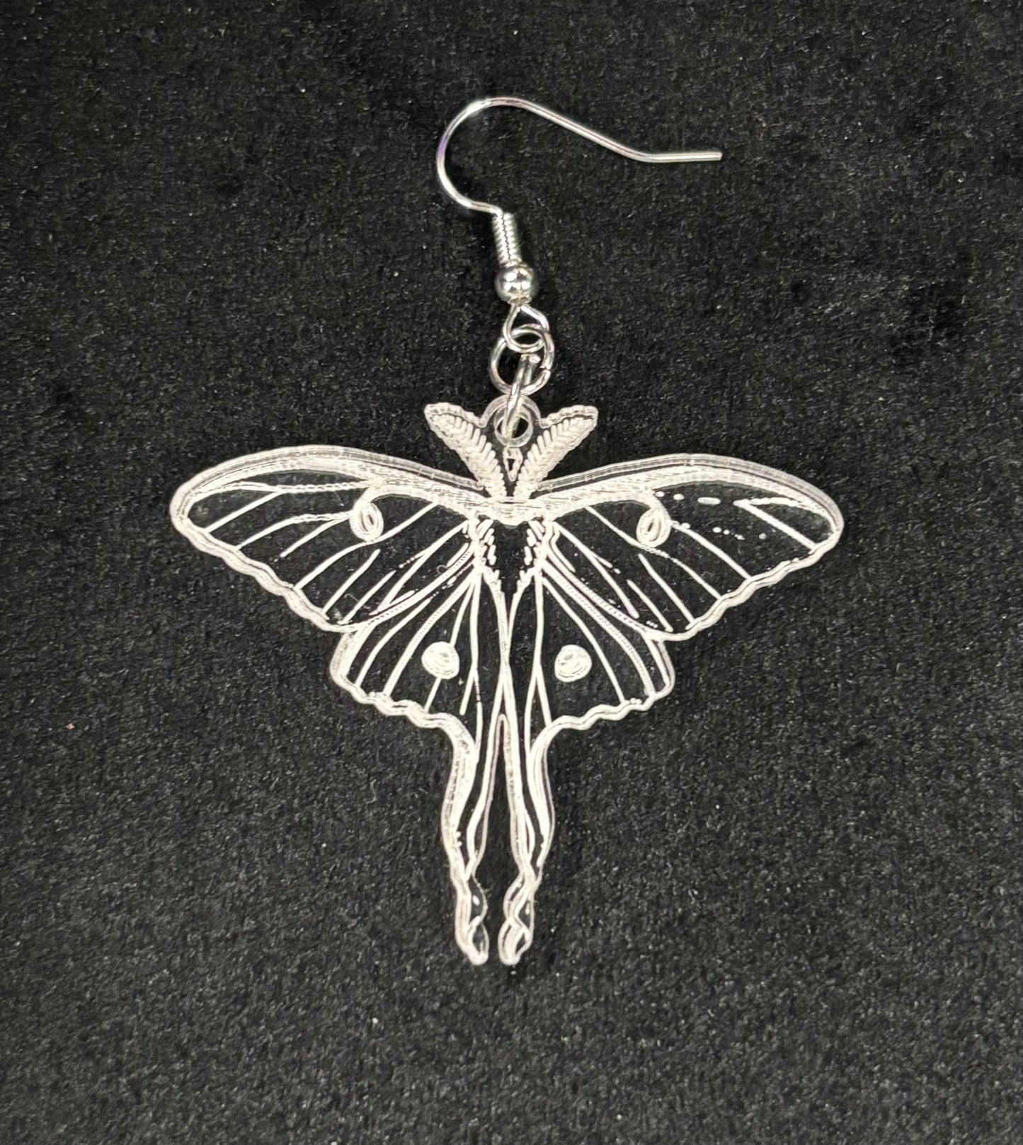Clear Luna Moth - Earrings