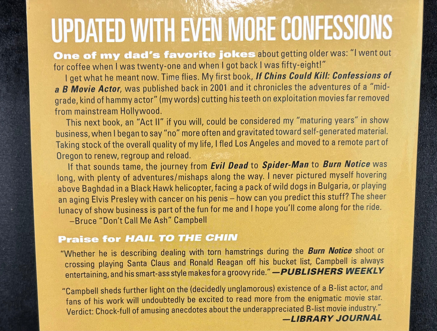 Hail to the Chin: Further Confessions of a B Movie Actor - Book