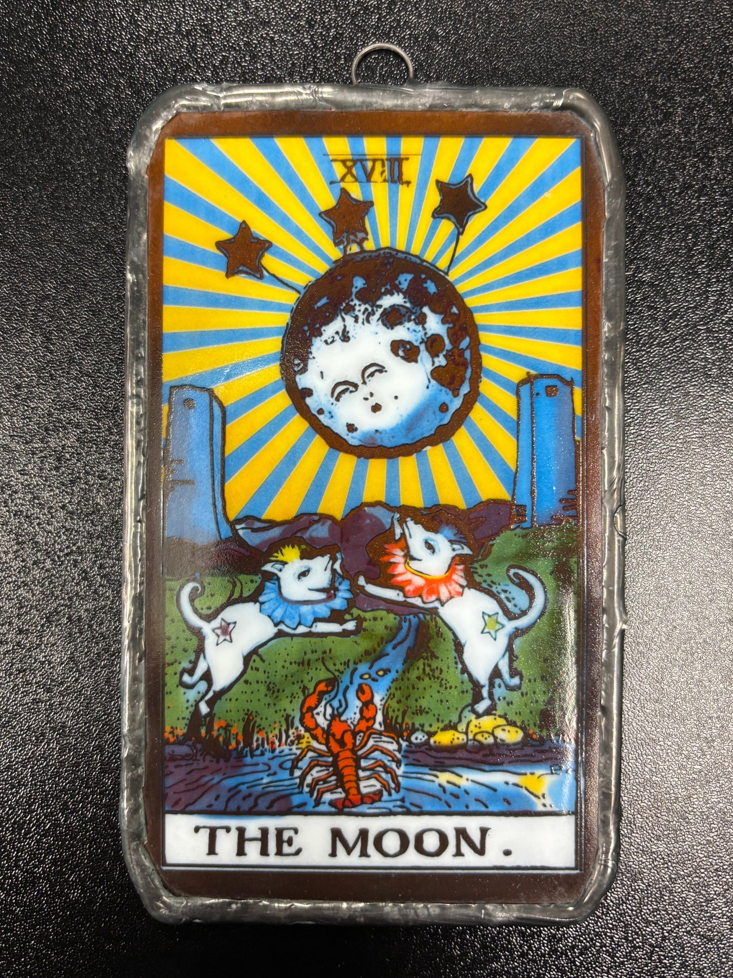 The Moon Tarot Card - Glass Art Ornament