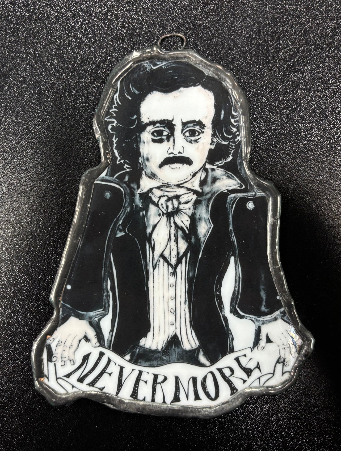 Edgar Allen Poe - Glass Art Ornament