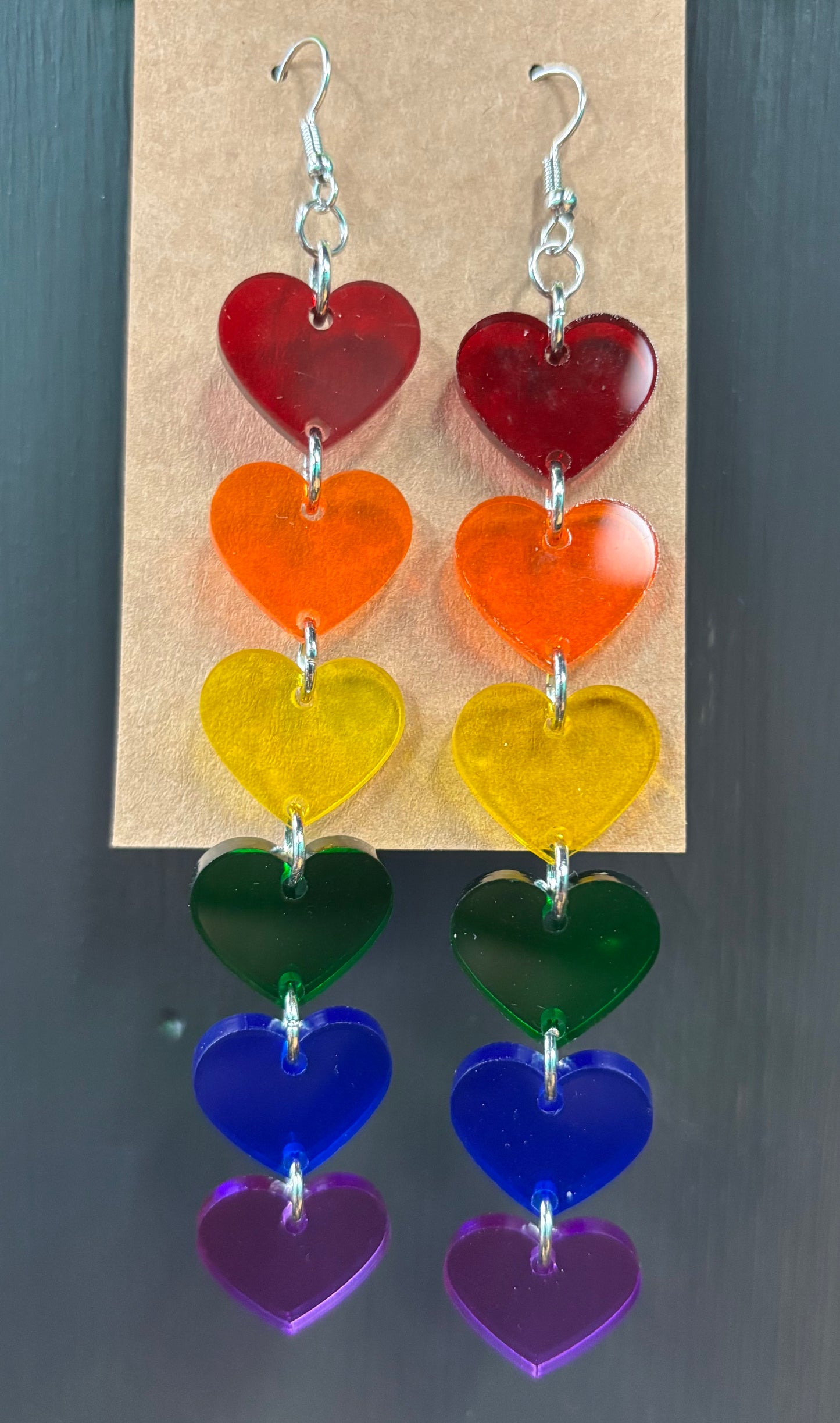 Rainbow Hearts - Earrings