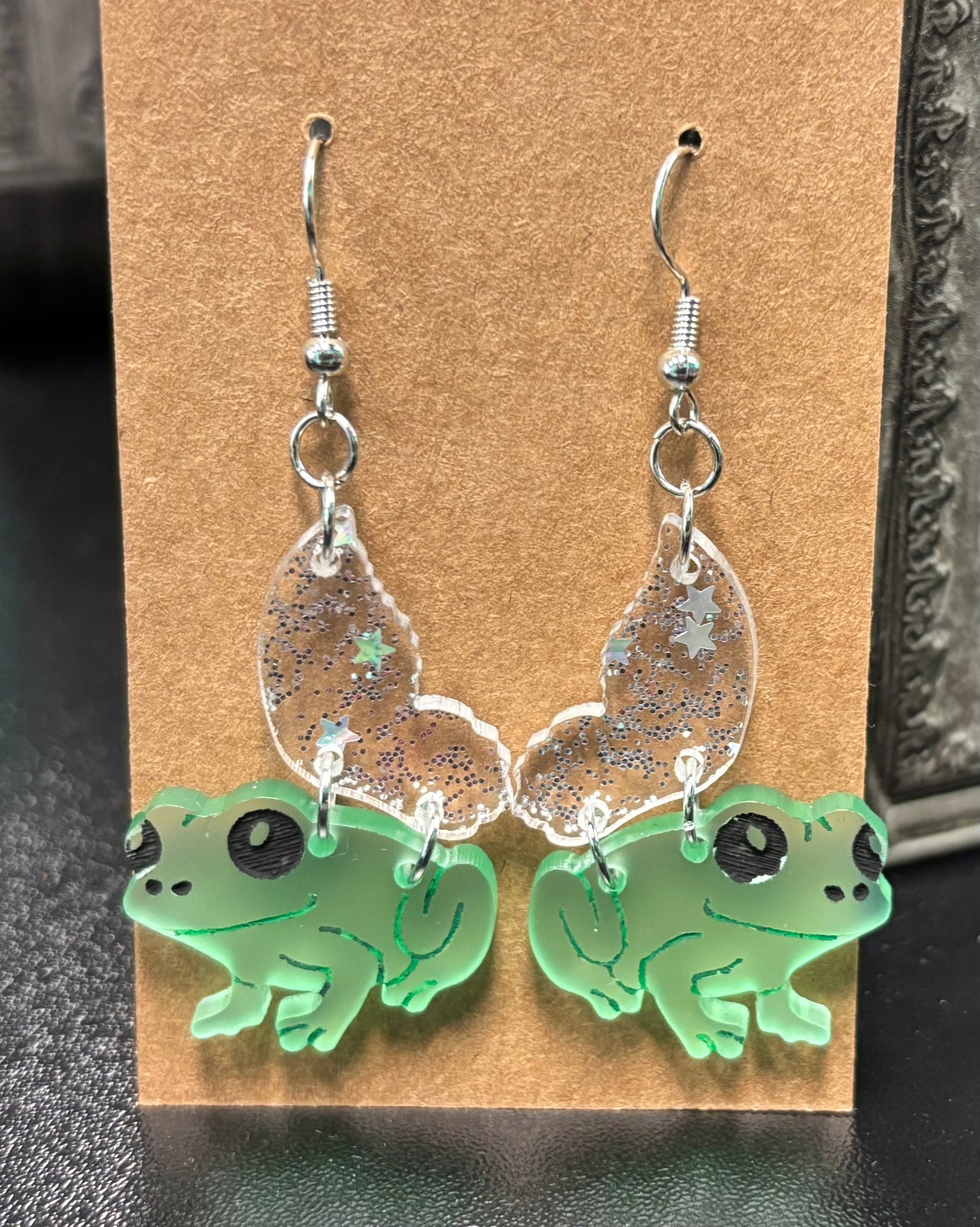 Green Fairy Frog - Earrings