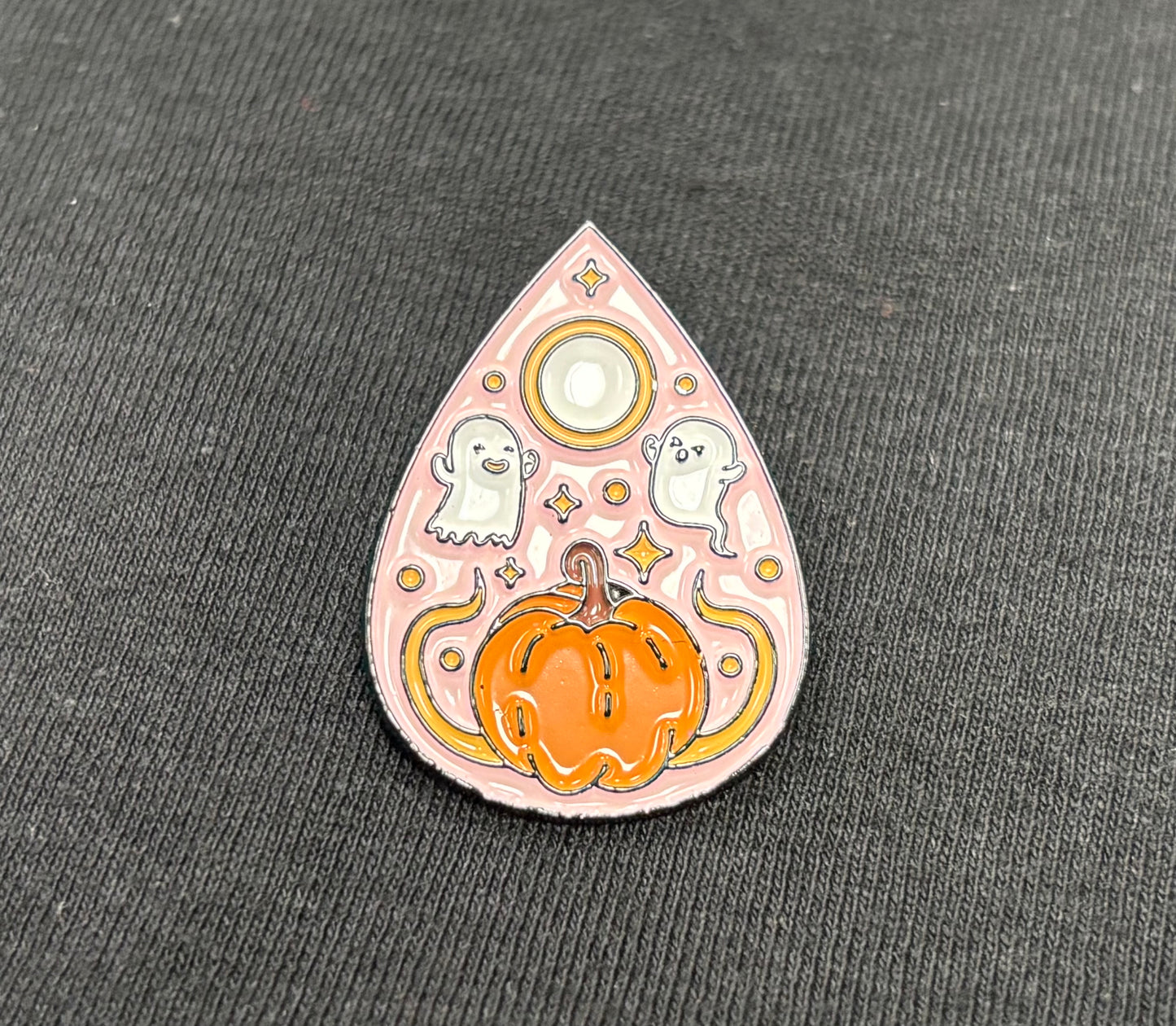 Pink Ghost and Pumpkin Planchette - Pin