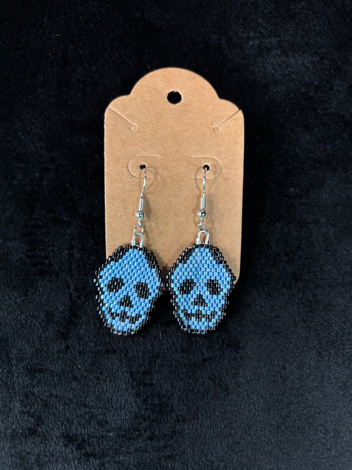 Small Beaded Skull - Earrings