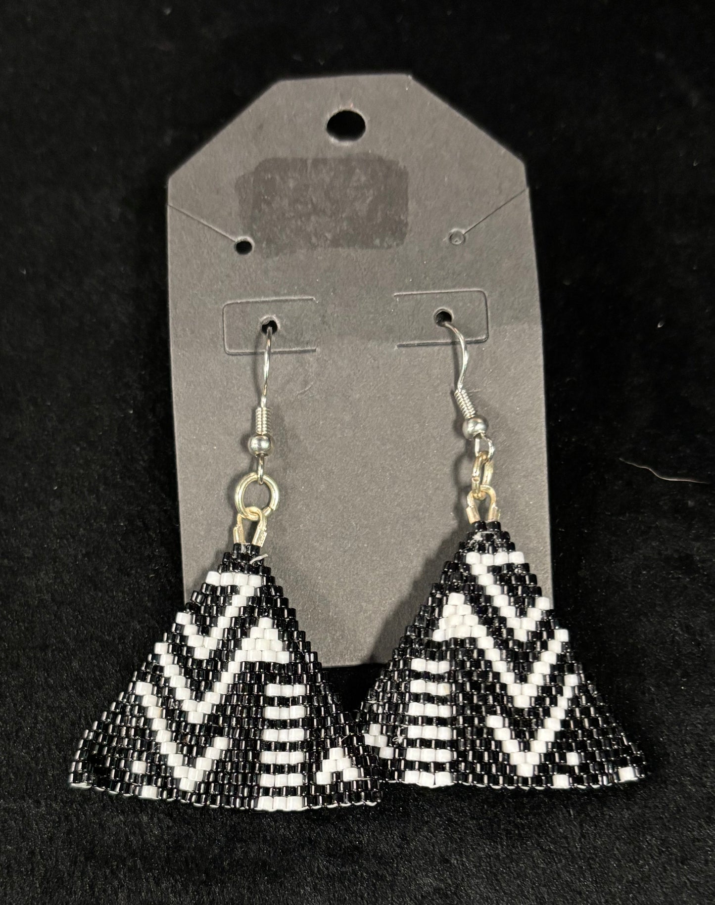 Black and White Triangles - Earrings