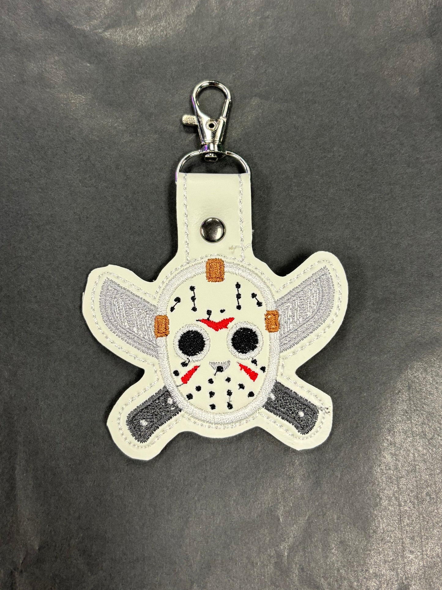 Jason Mask and Machete - Stitched Keychain