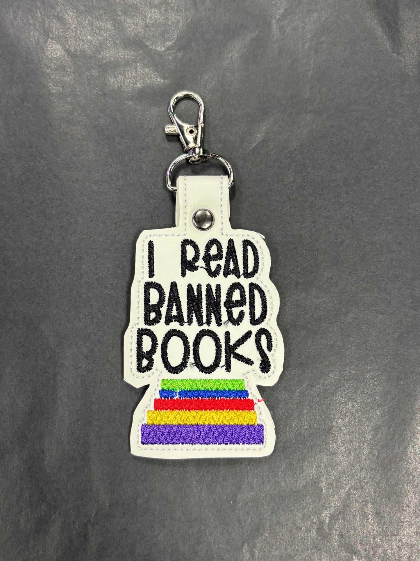 I Read Banned Books - Stitched Keychain