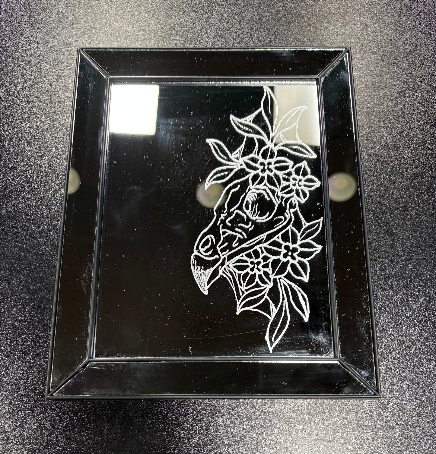 Vulture Skull - Etched Mirror