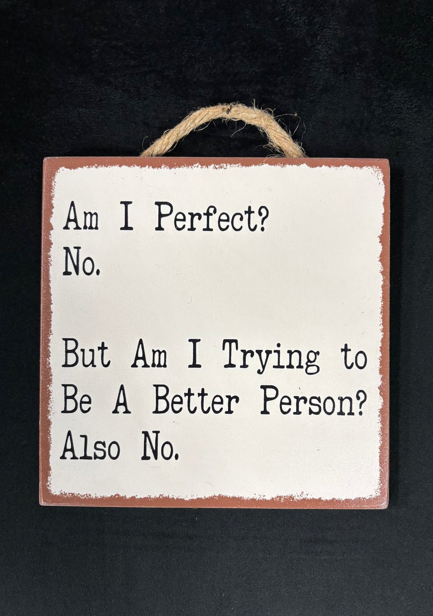 Am I Perfect? - Wood Sign