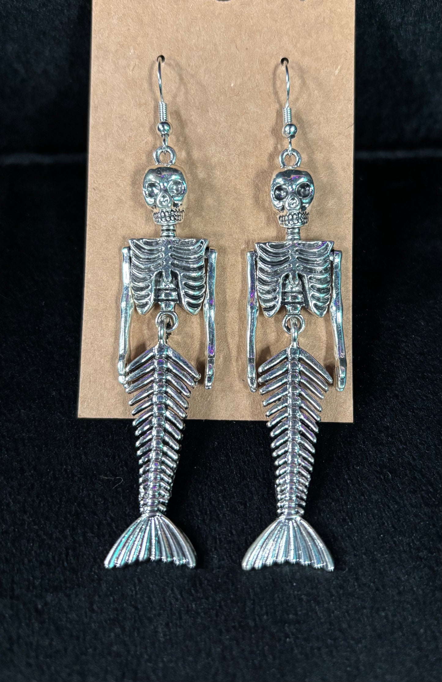 Metal Skeleton Mermaid - Earrings