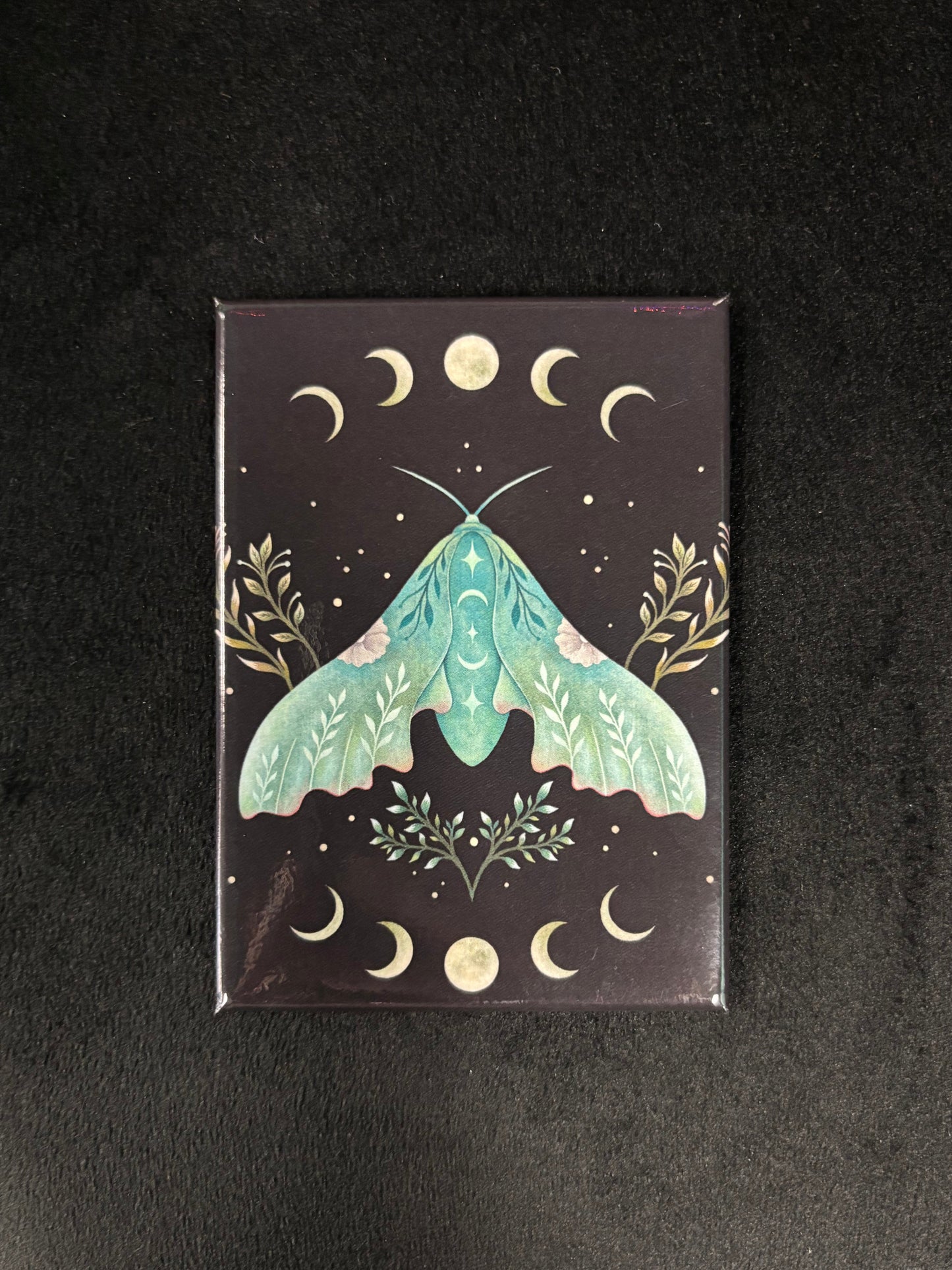 Moon Phases and Luna Moth - Magnet