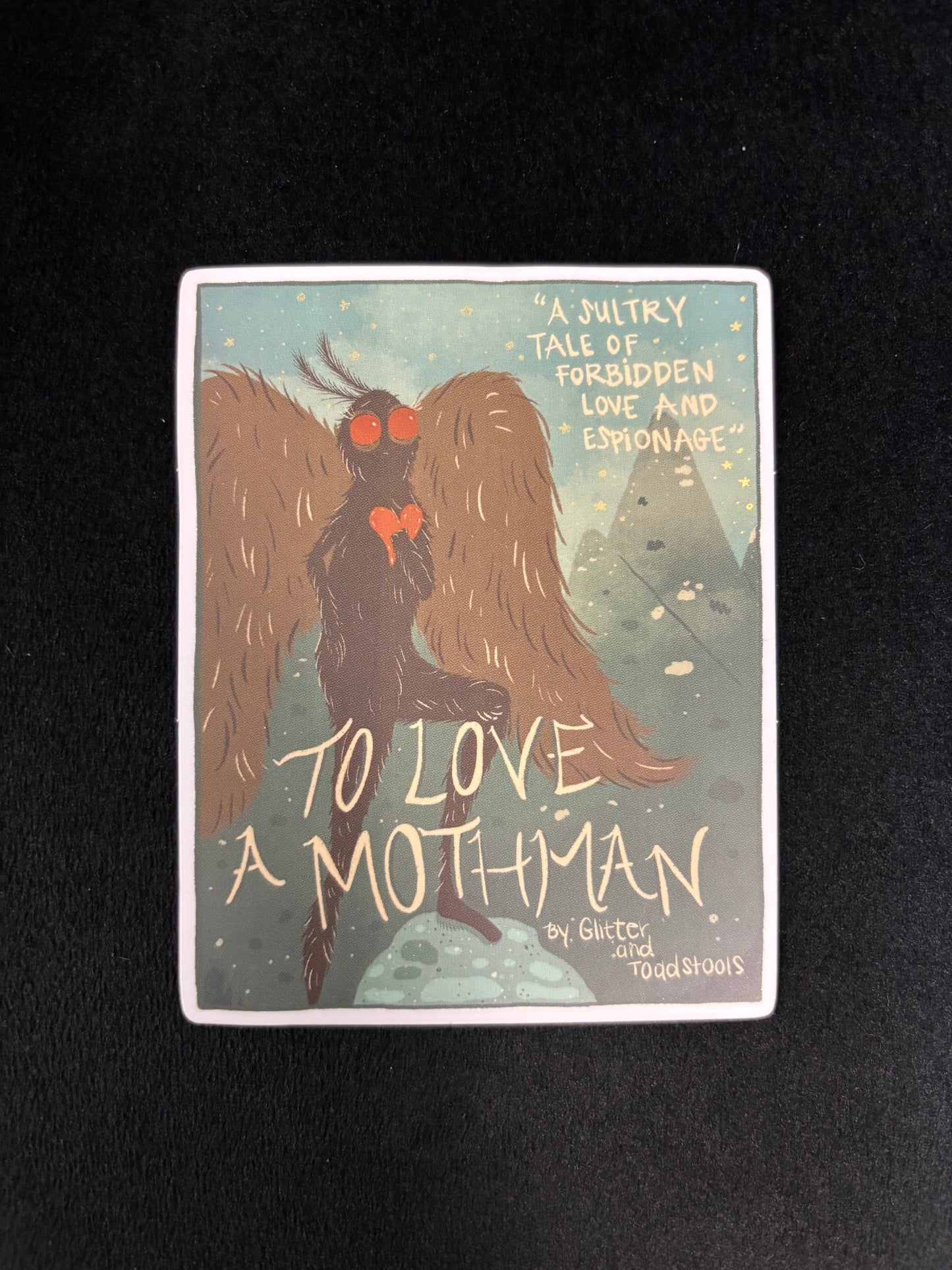 Mothman in Love Romance Novel - Sticker