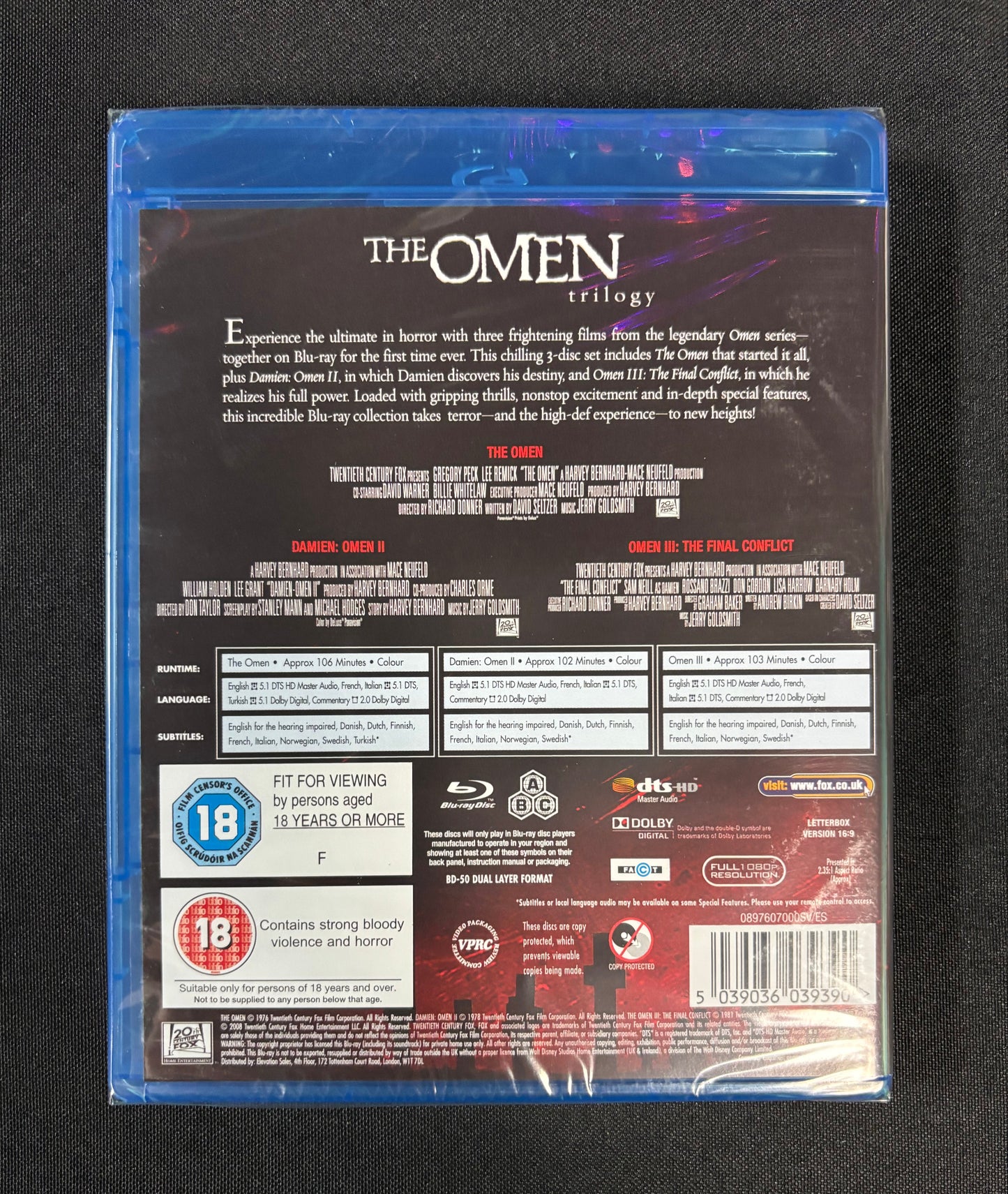 The Omen Trilogy Set (1976-1981) - Blu Ray - New
