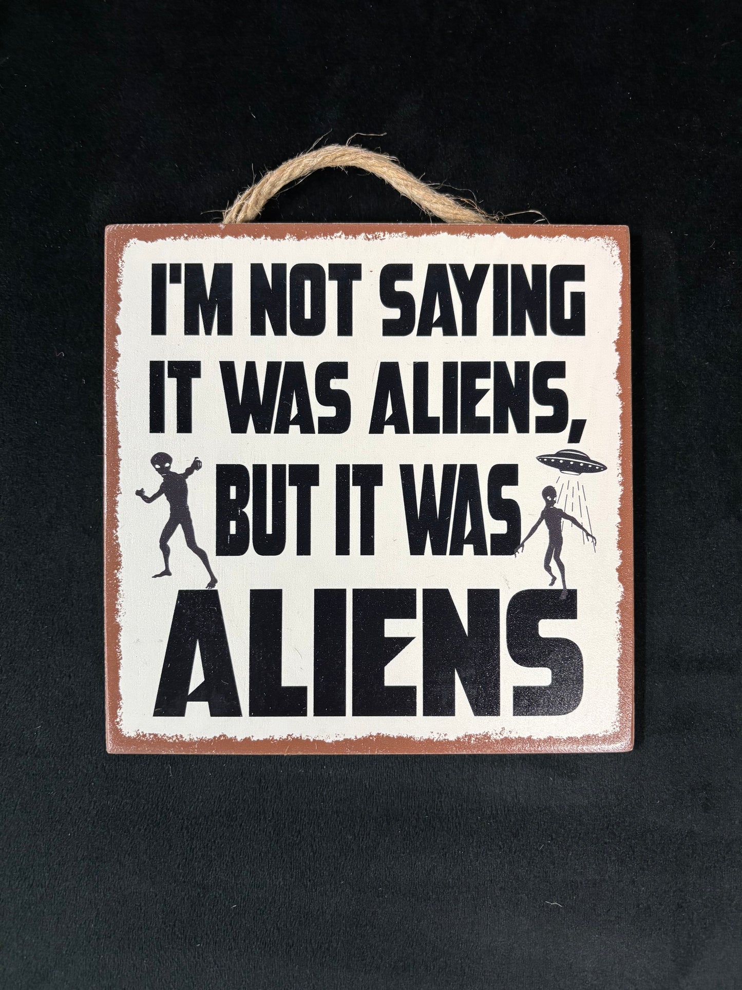 Not Saying It Was Aliens - Wood Sign