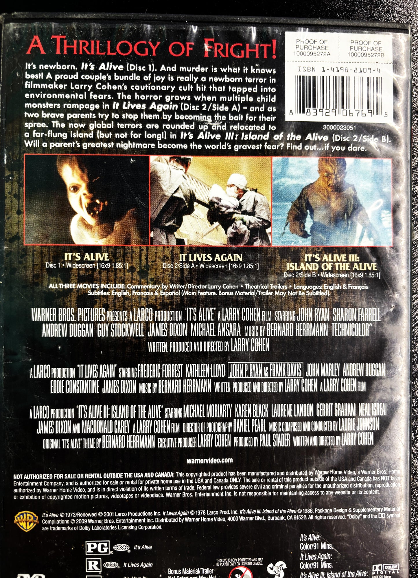 It's Alive - Triple Feature - DVD - used
