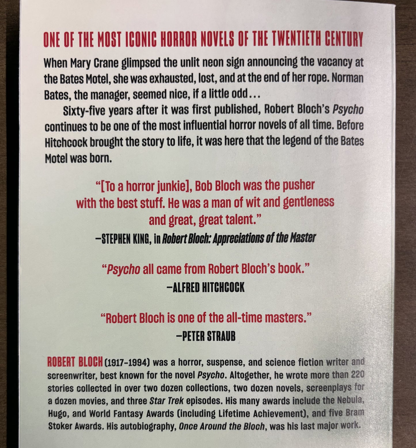 Psycho: A Novel by Robert Bloch - book