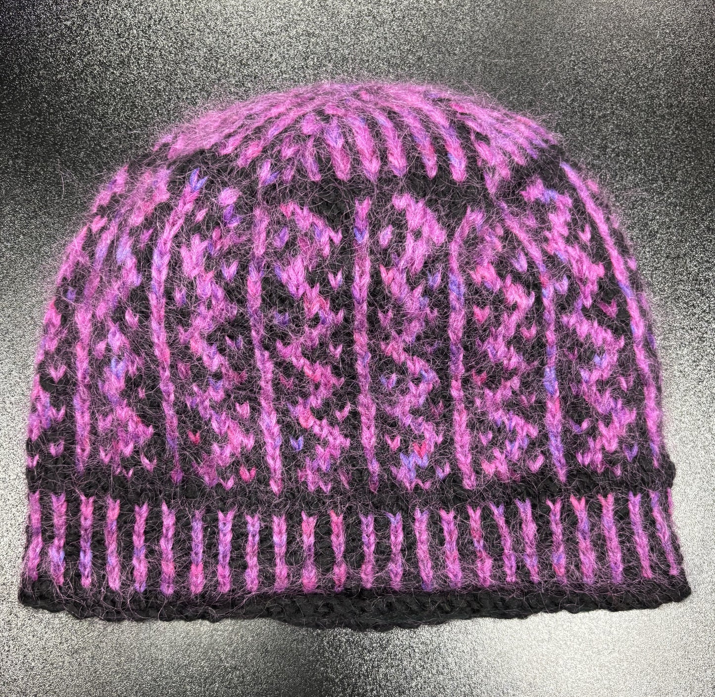 Purple and Black - wool hat
