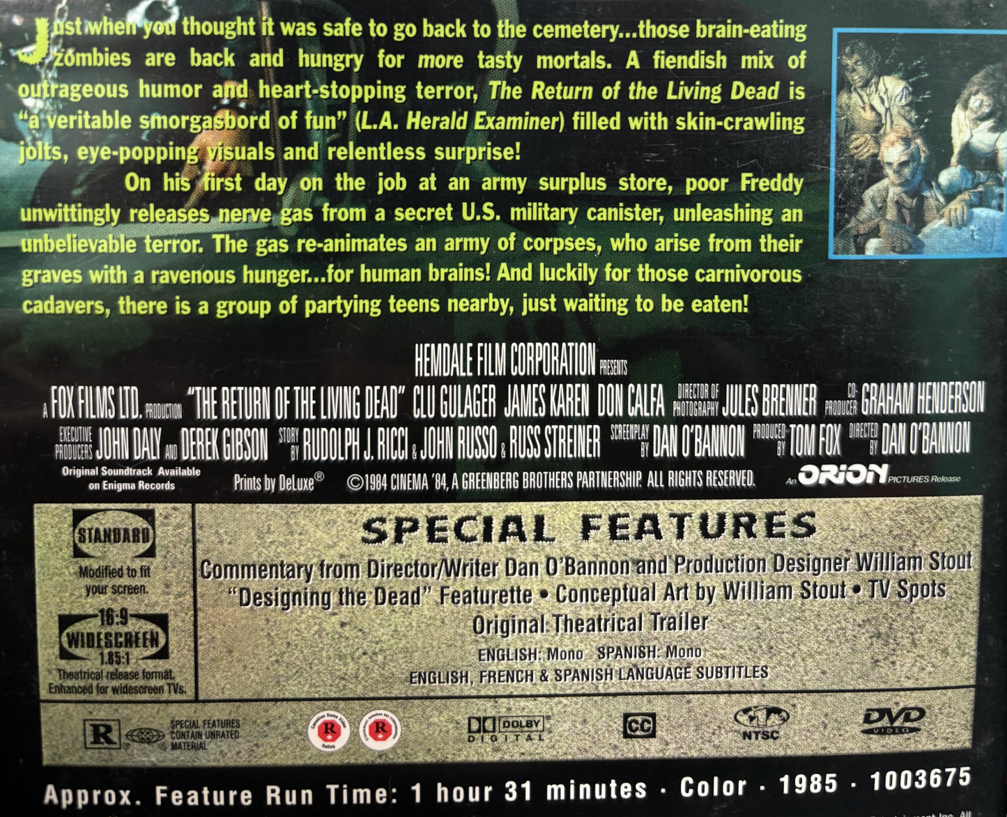 The Return of the Living Dead (1985) - DVD - used